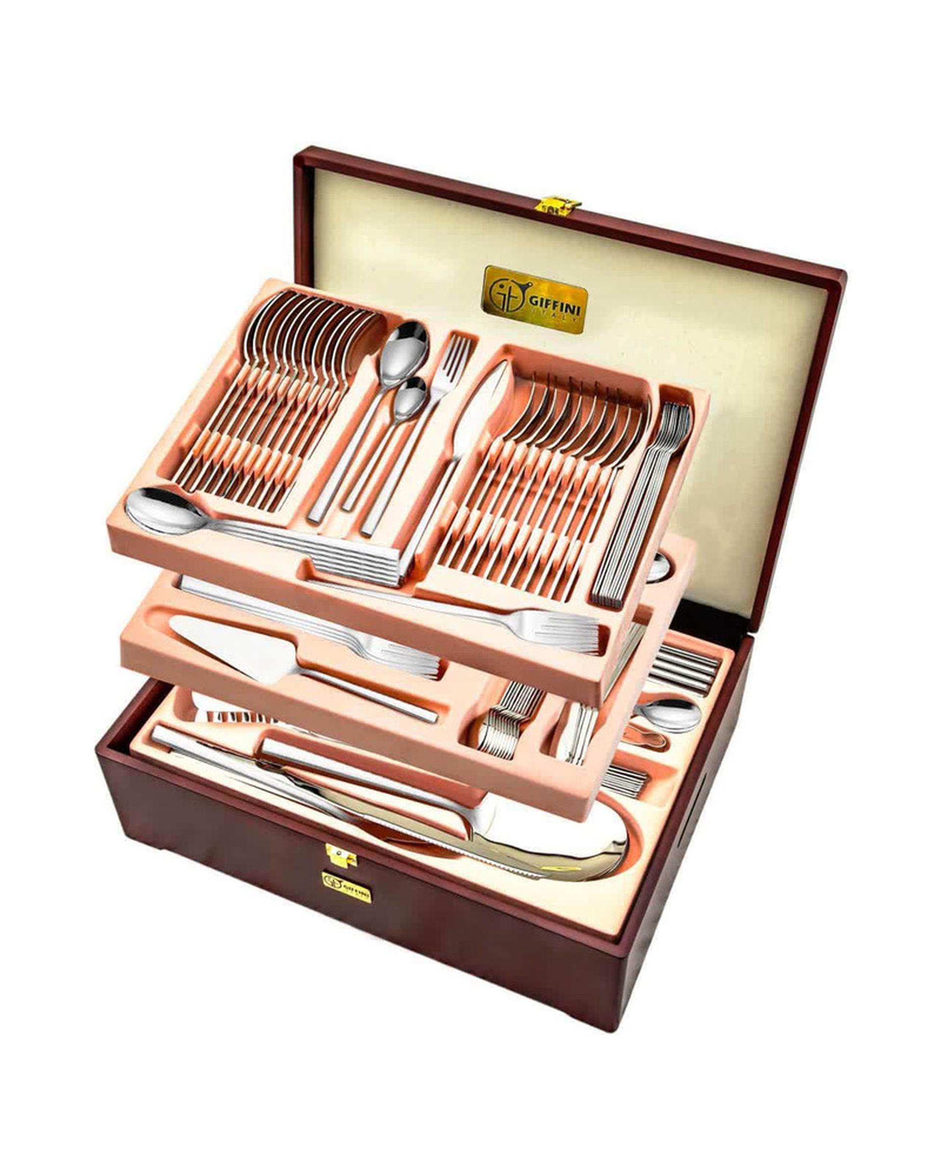 سرویس قاشق و چنگال 136 پارچه 18 نفره استیل جی فی نی Giffini مدل G-10