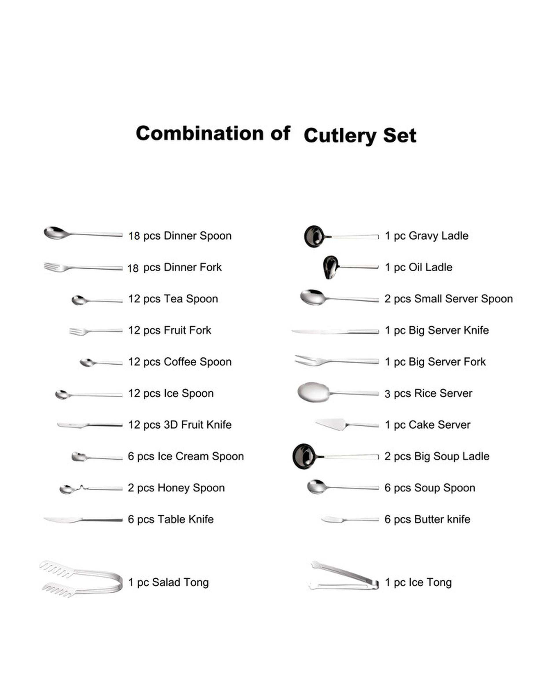 سرویس قاشق و چنگال 136 پارچه 18 نفره استیل جی فی نی Giffini مدل G-10