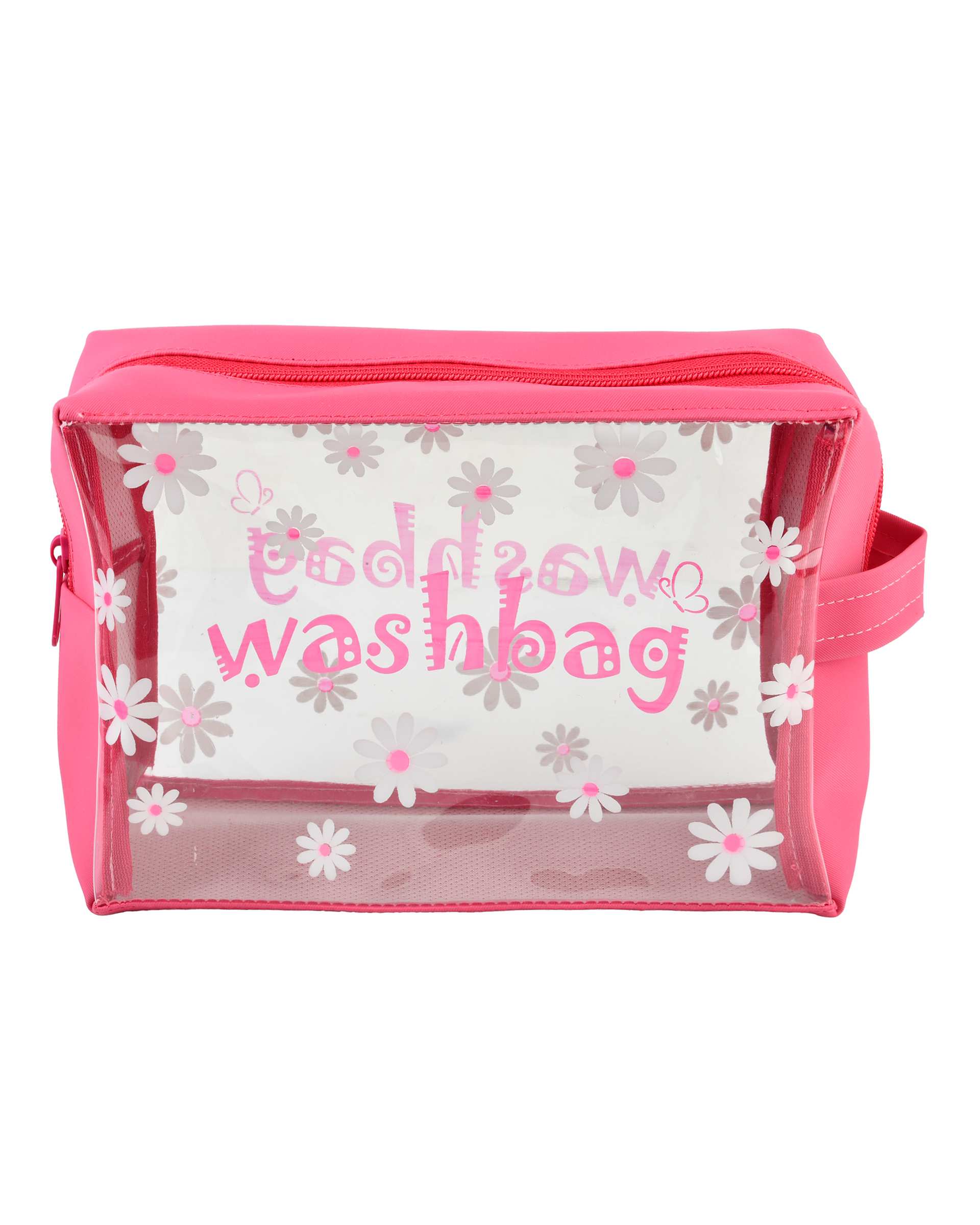 کیف لوازم آرایش صورتی مدل بابونه