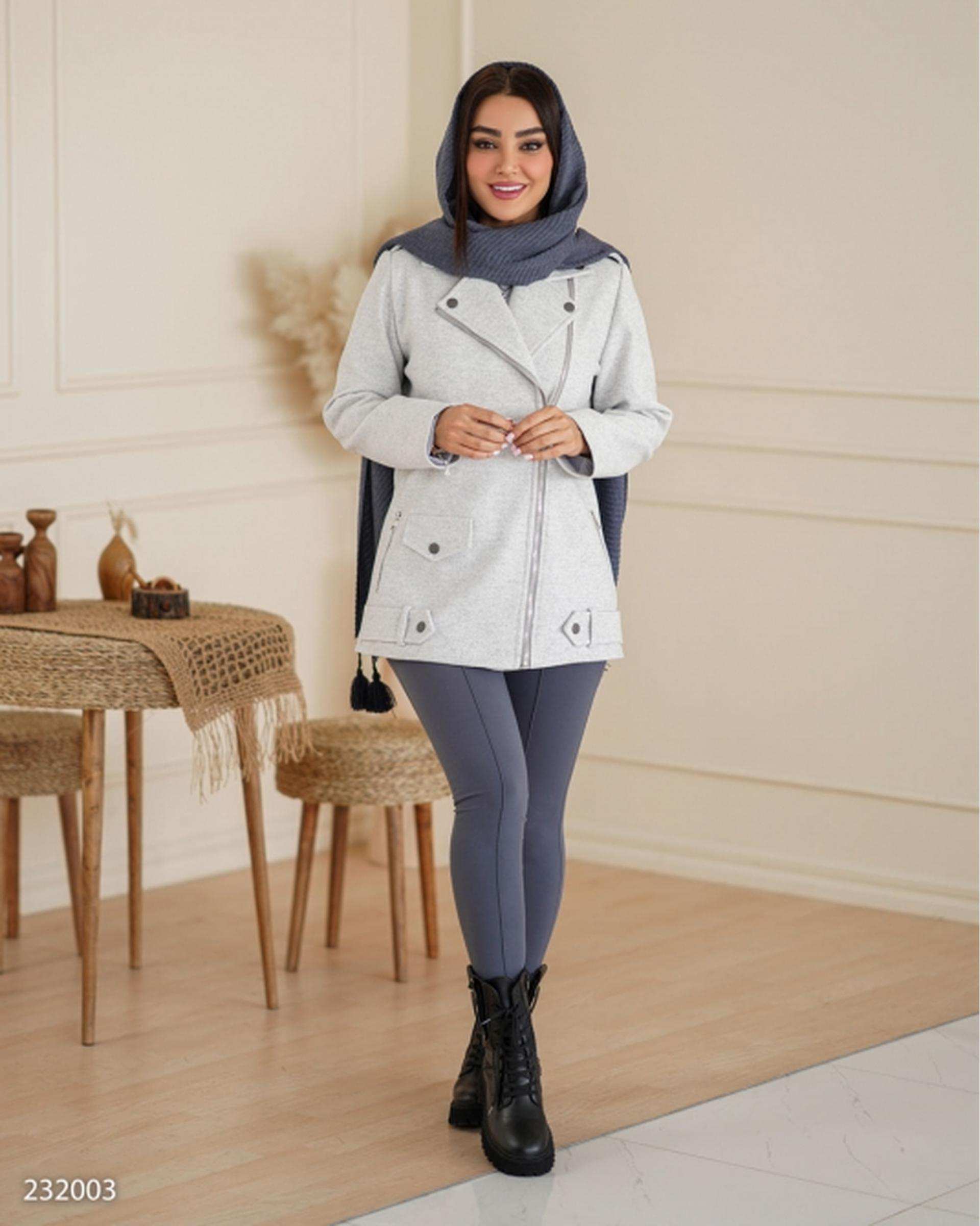 پالتو زنانه طوسی السانا Elsana مدل بهارسا کد 2320