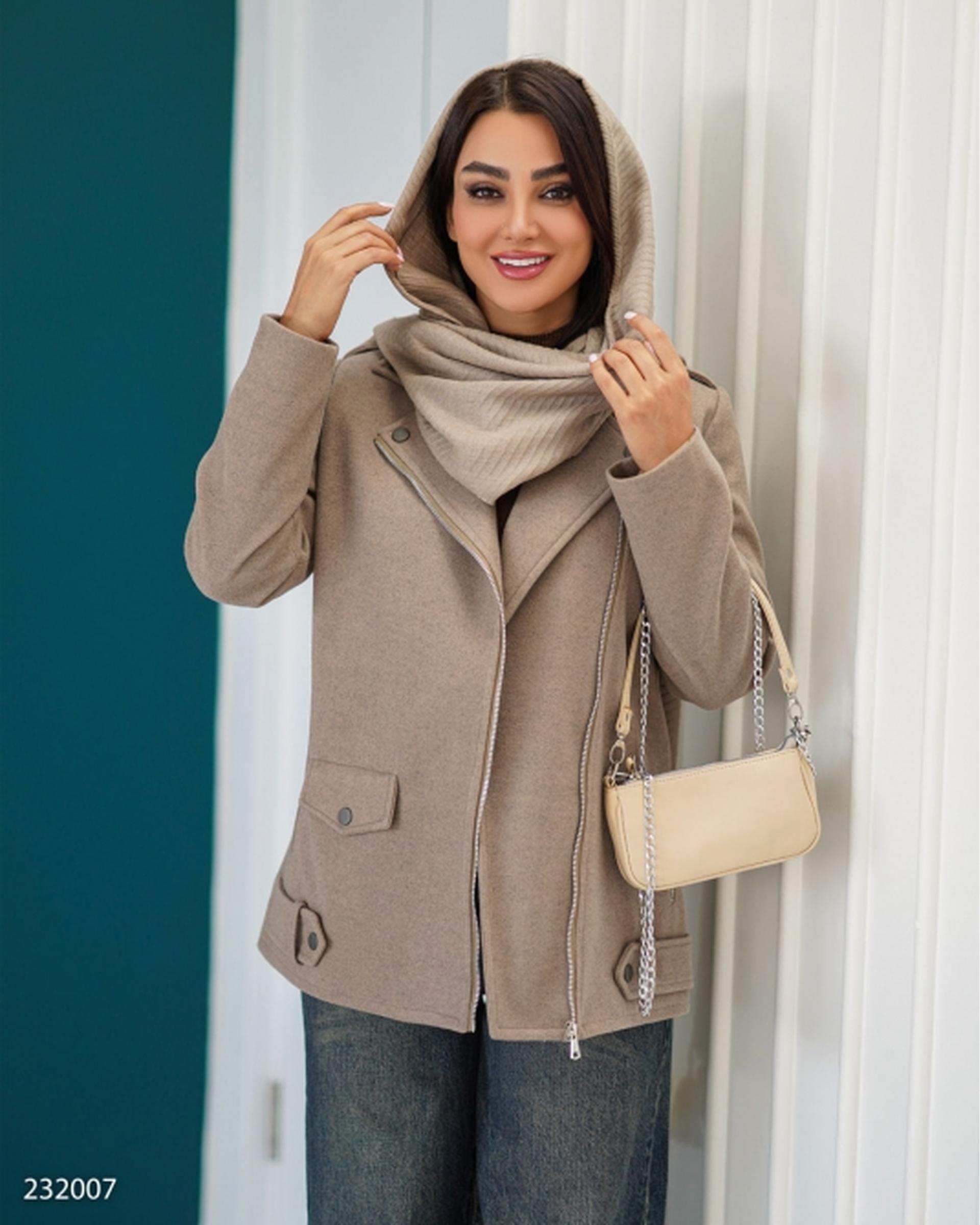 پالتو زنانه شکلاتی السانا Elsana مدل بهارسا کد 2320