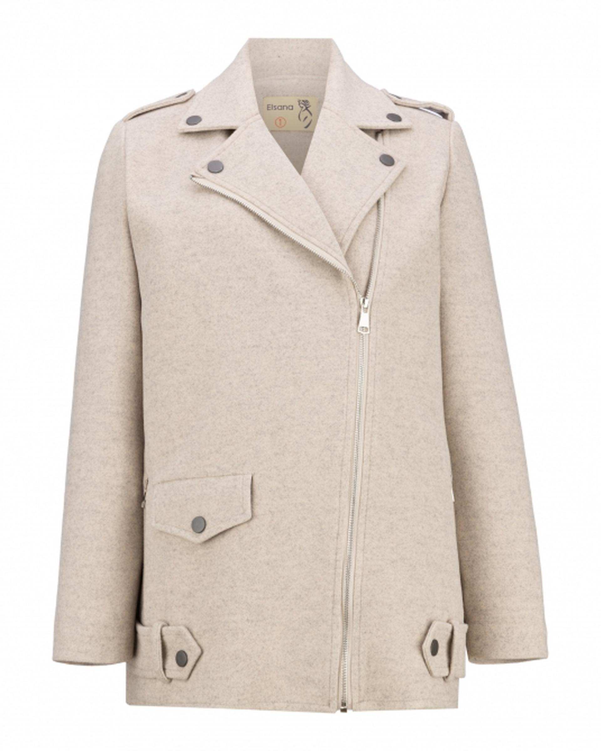 پالتو زنانه خاکی السانا Elsana مدل بهارسا کد 2320