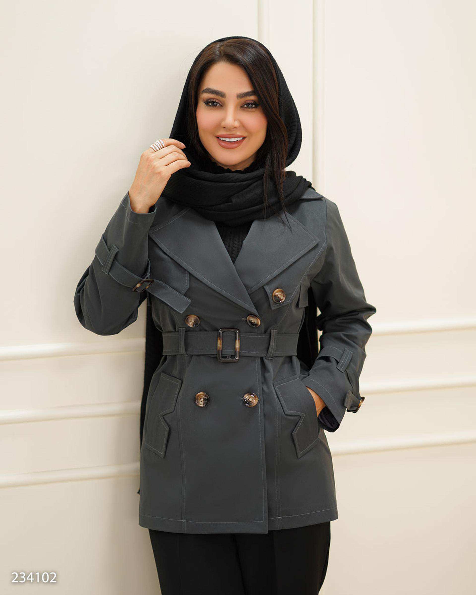 بارانی زنانه مدادی السانا Elsana مدل تیتار کد 2341