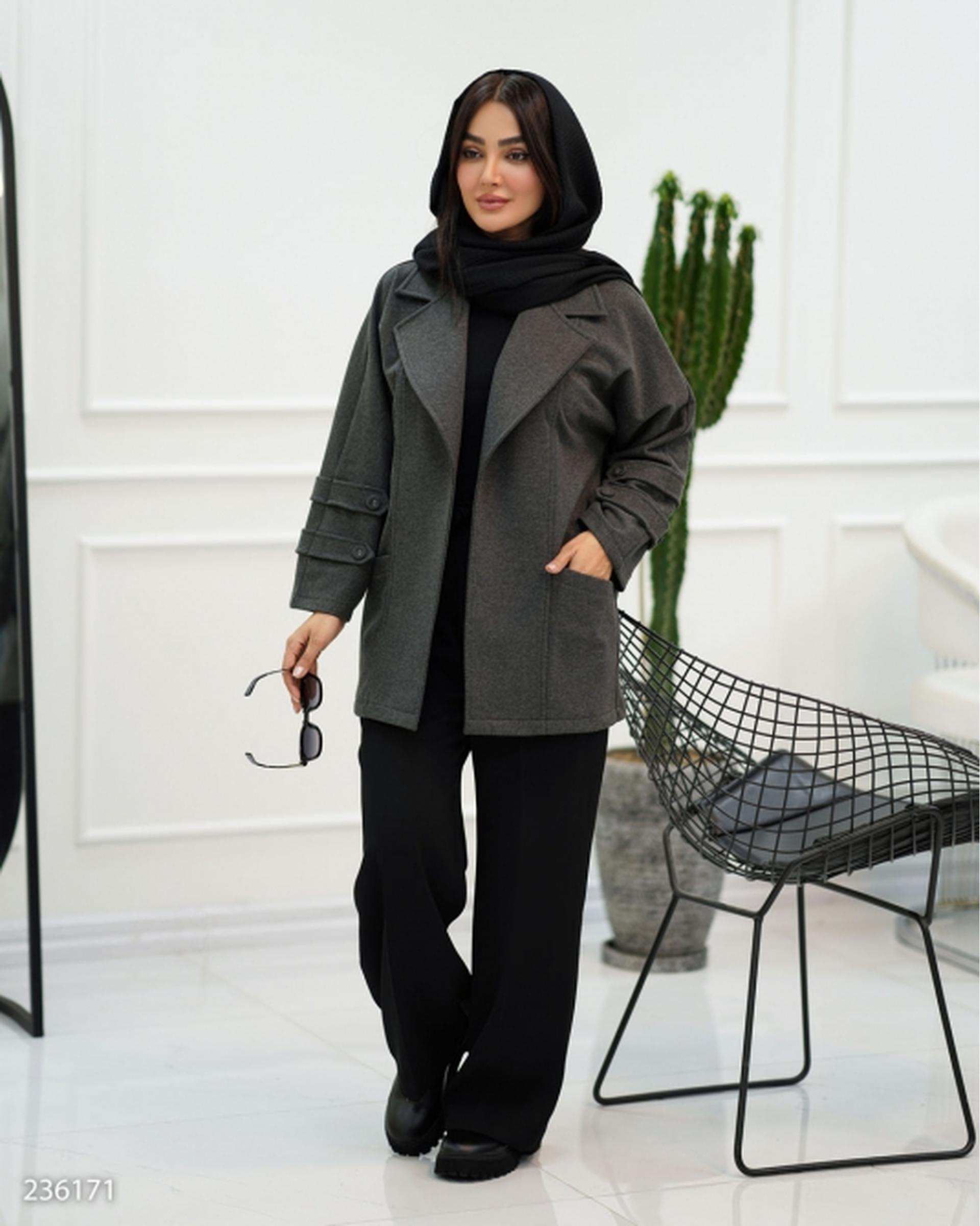 پالتو زنانه فوتر جناقی زغالی السانا Elsana مدل لوکا کد 2361