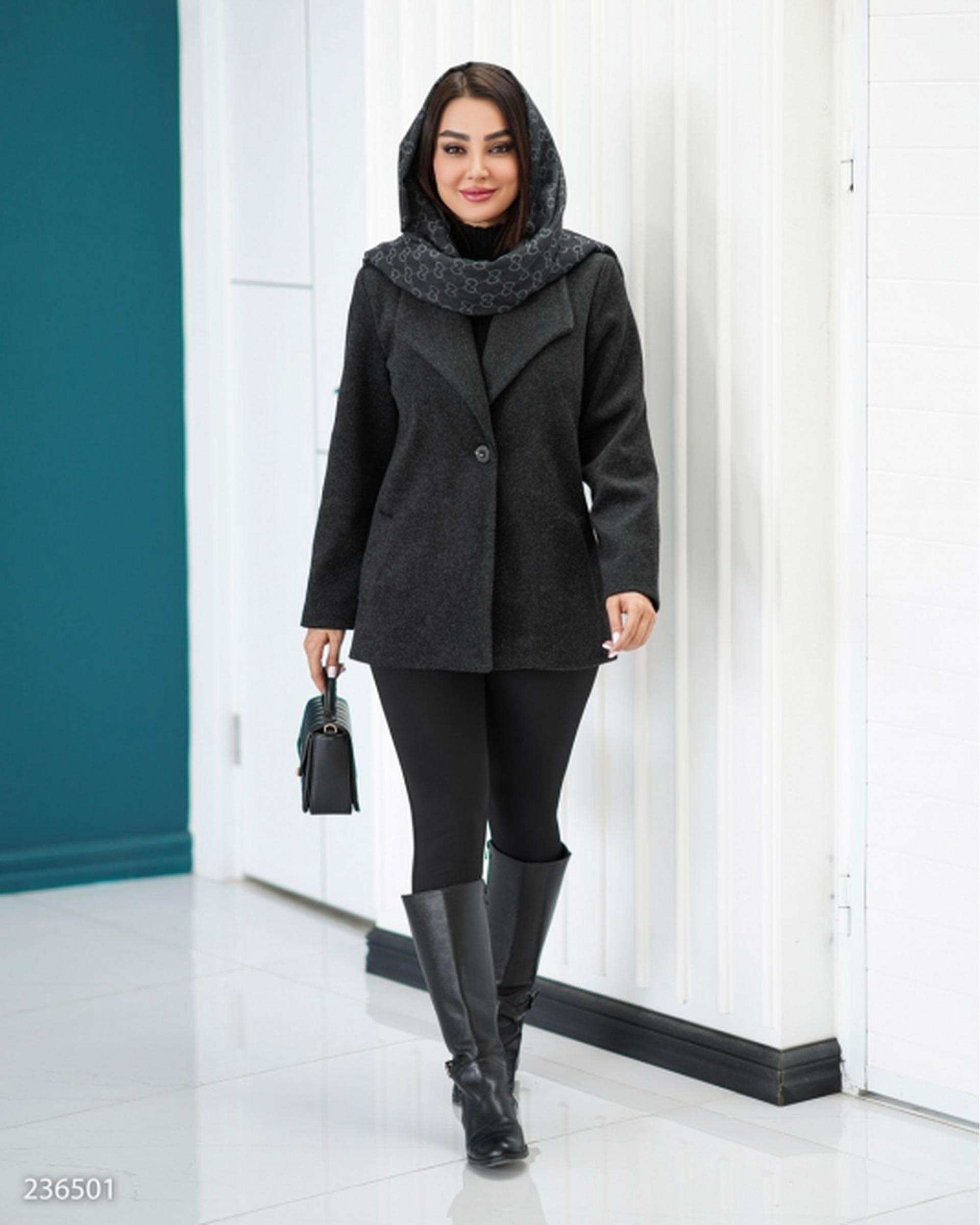 پالتو زنانه فوتر مشکی السانا Elsana مدل لاچین کد 2365