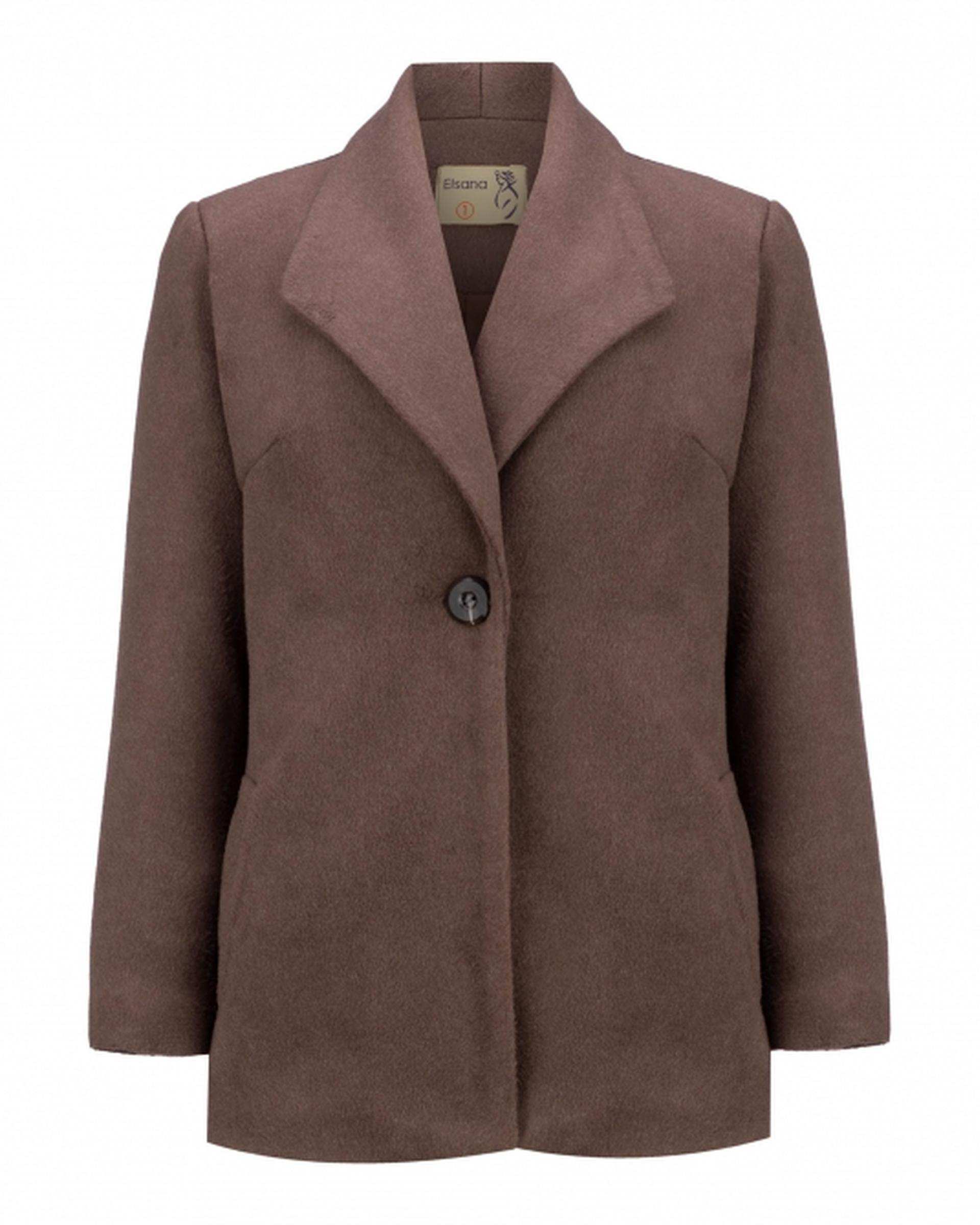پالتو زنانه فوتر قهوه ای السانا Elsana مدل لاچین کد 2365