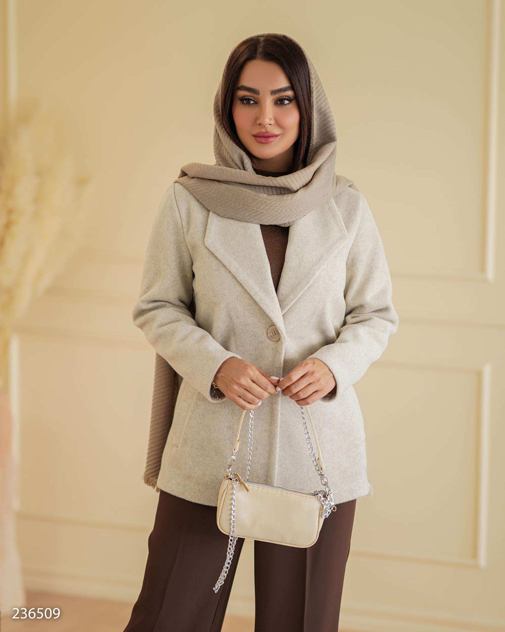 پالتو زنانه فوتر شیری السانا Elsana مدل لاچین کد 2365