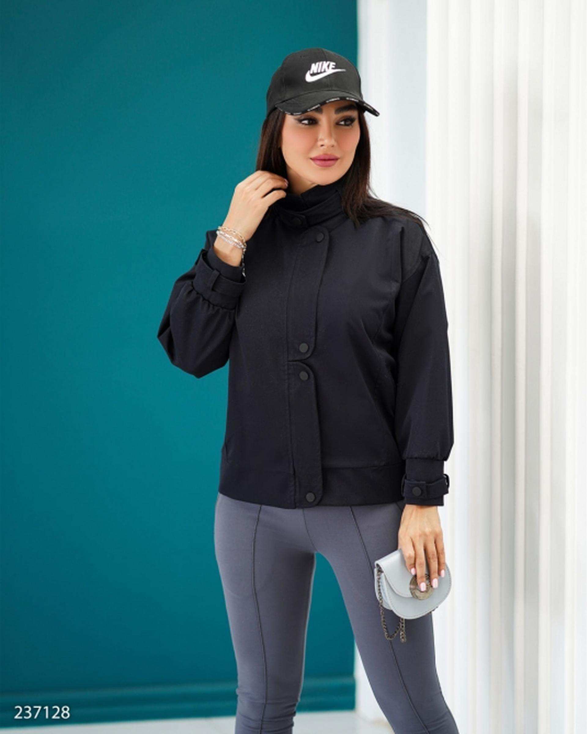 بامبر جکت زنانه کتان سرمه ای تیره السانا Elsana مدل شانلی کد 2371