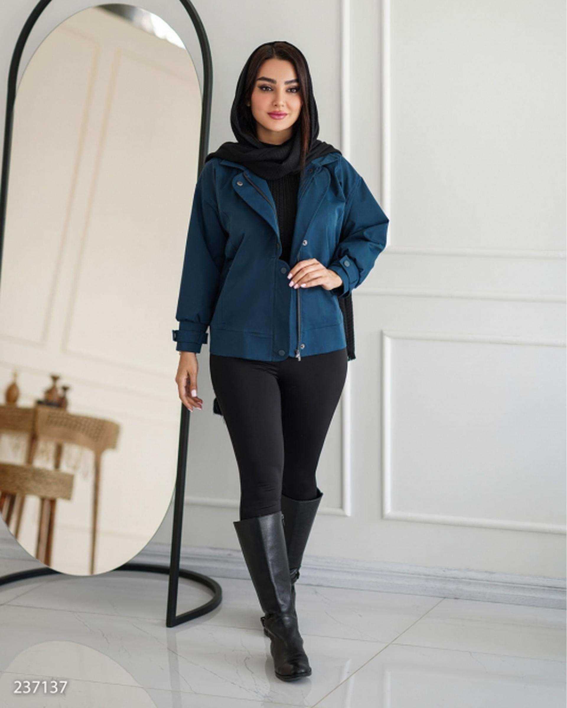 بامبر جکت زنانه کتان سبز کله غازی السانا Elsana مدل شانلی کد 2371