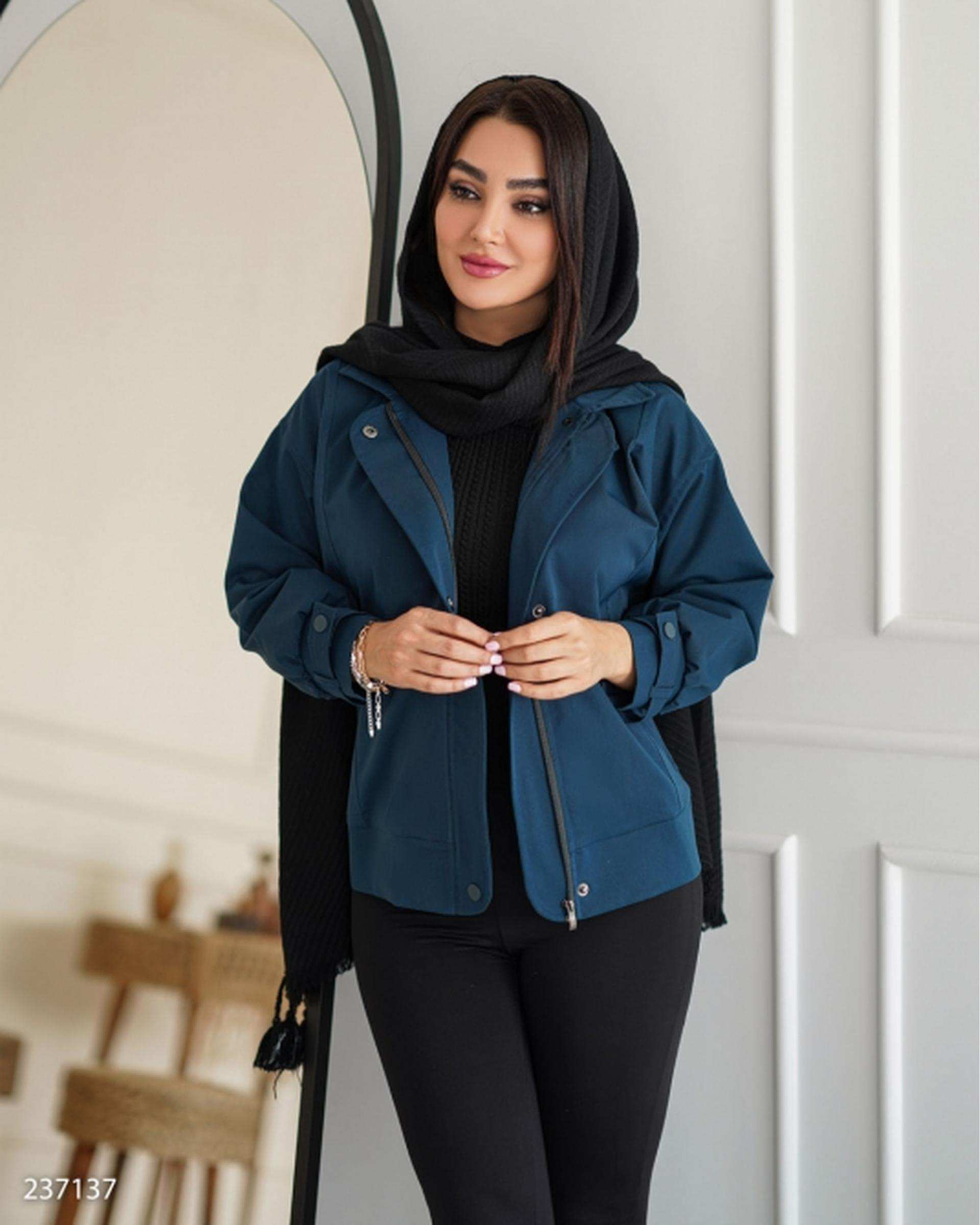 بامبر جکت زنانه کتان سبز کله غازی السانا Elsana مدل شانلی کد 2371