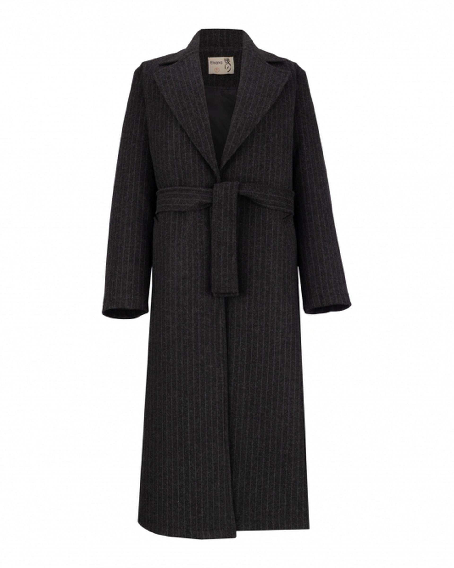 پالتو بلند زنانه فوتر دیپلمات مشکی السانا Elsana مدل دلارام کد 2372