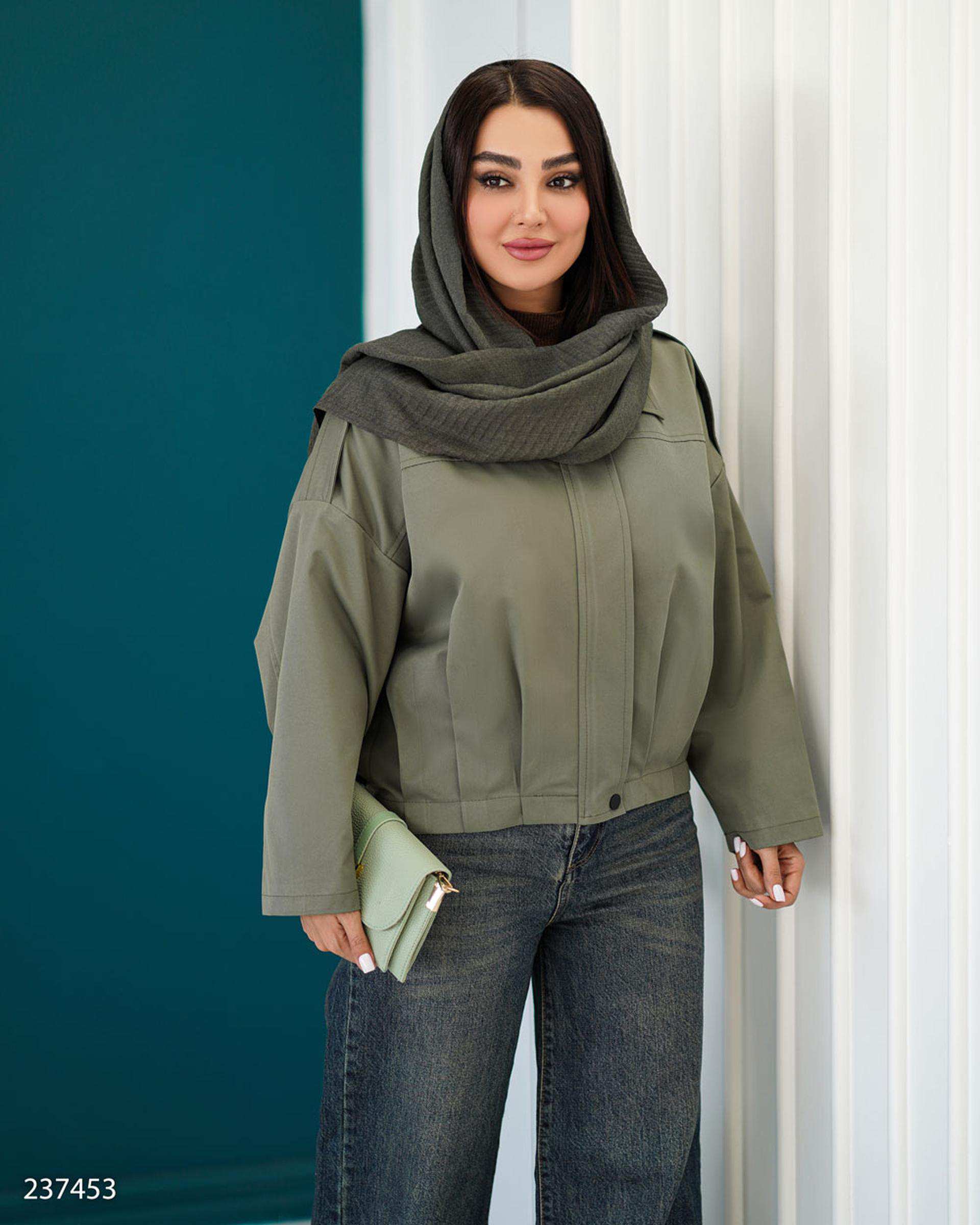 بامبر جکت زنانه کتان زارا سبز زیتونی السانا Elsana مدل لاویا کد 2374