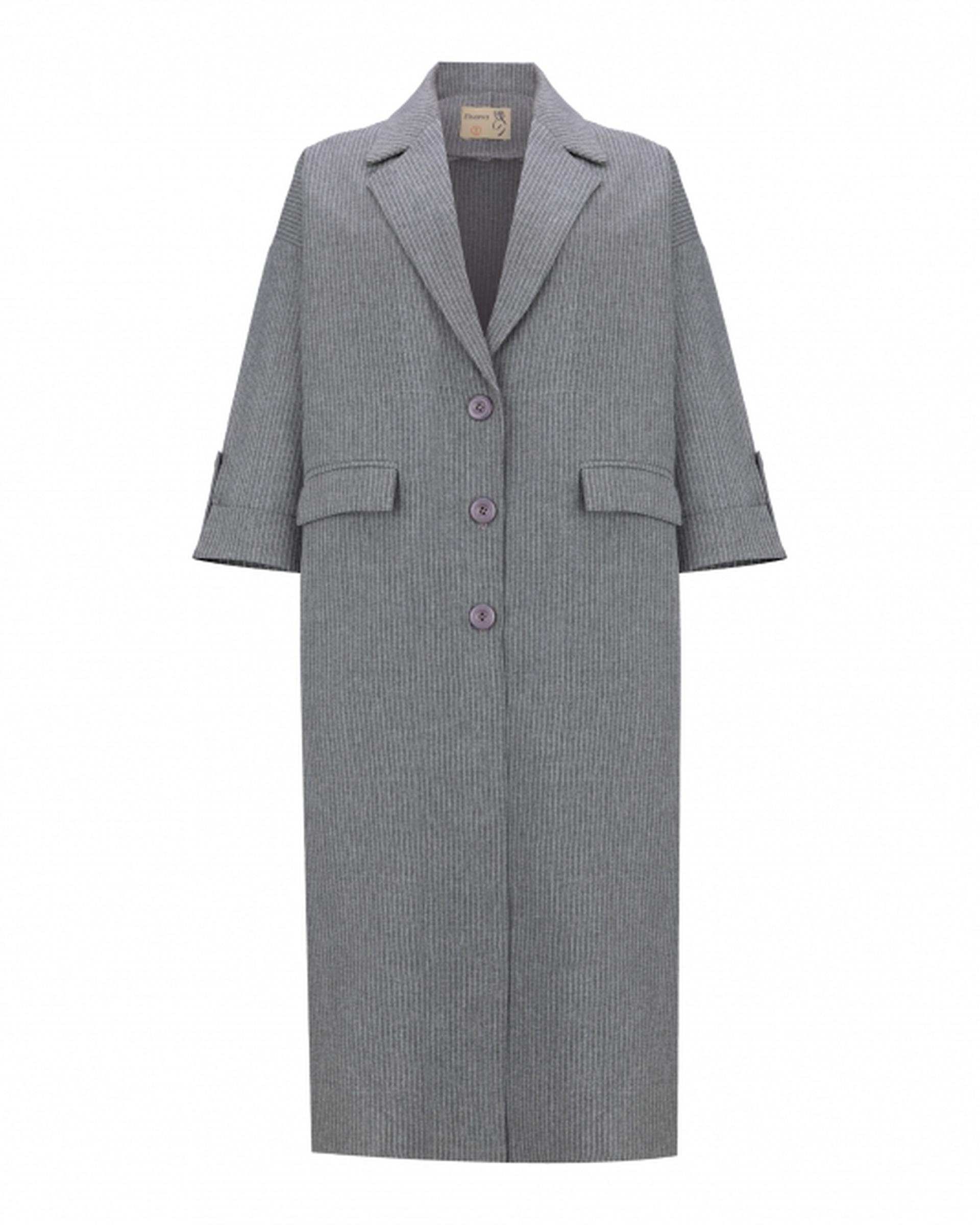 مانتو بلند زنانه دیپلمات طوسی السانا Elsana مدل زلاله کد 2375