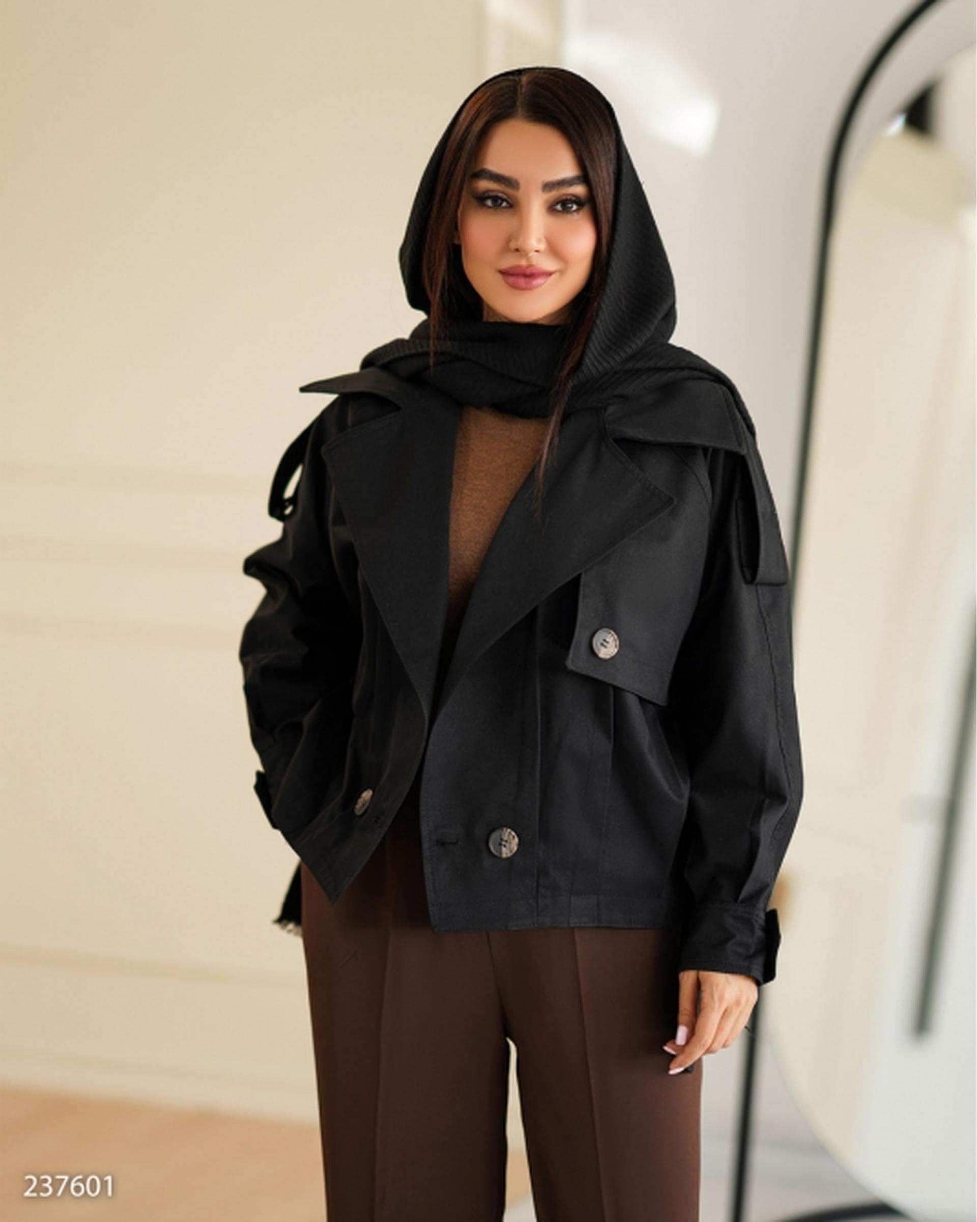 بامبر جکت زنانه کتان زارا مشکی السانا Elsana مدل یوتاب کد 2376