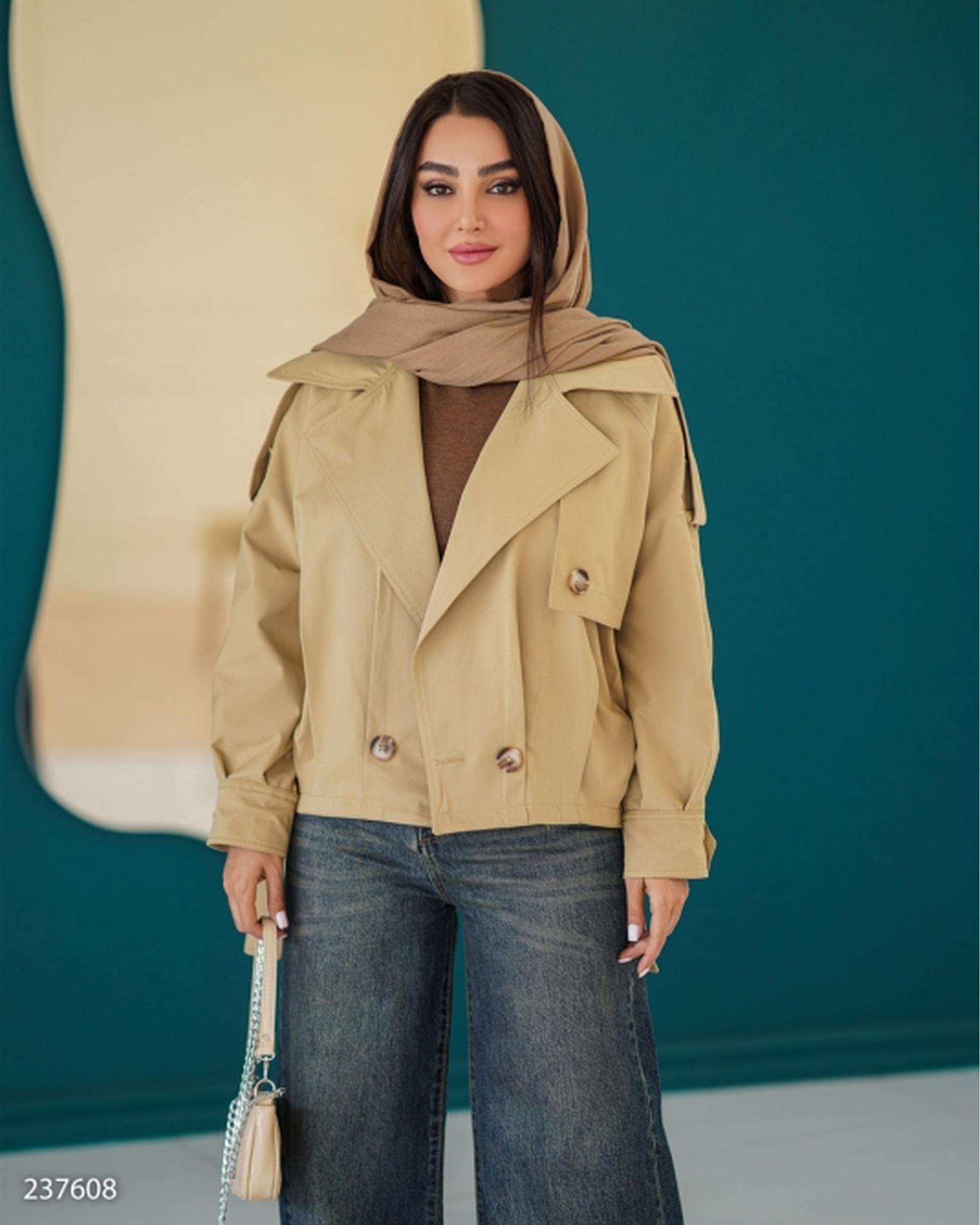 بامبر جکت زنانه کتان زارا کرم السانا Elsana مدل یوتاب کد 2376