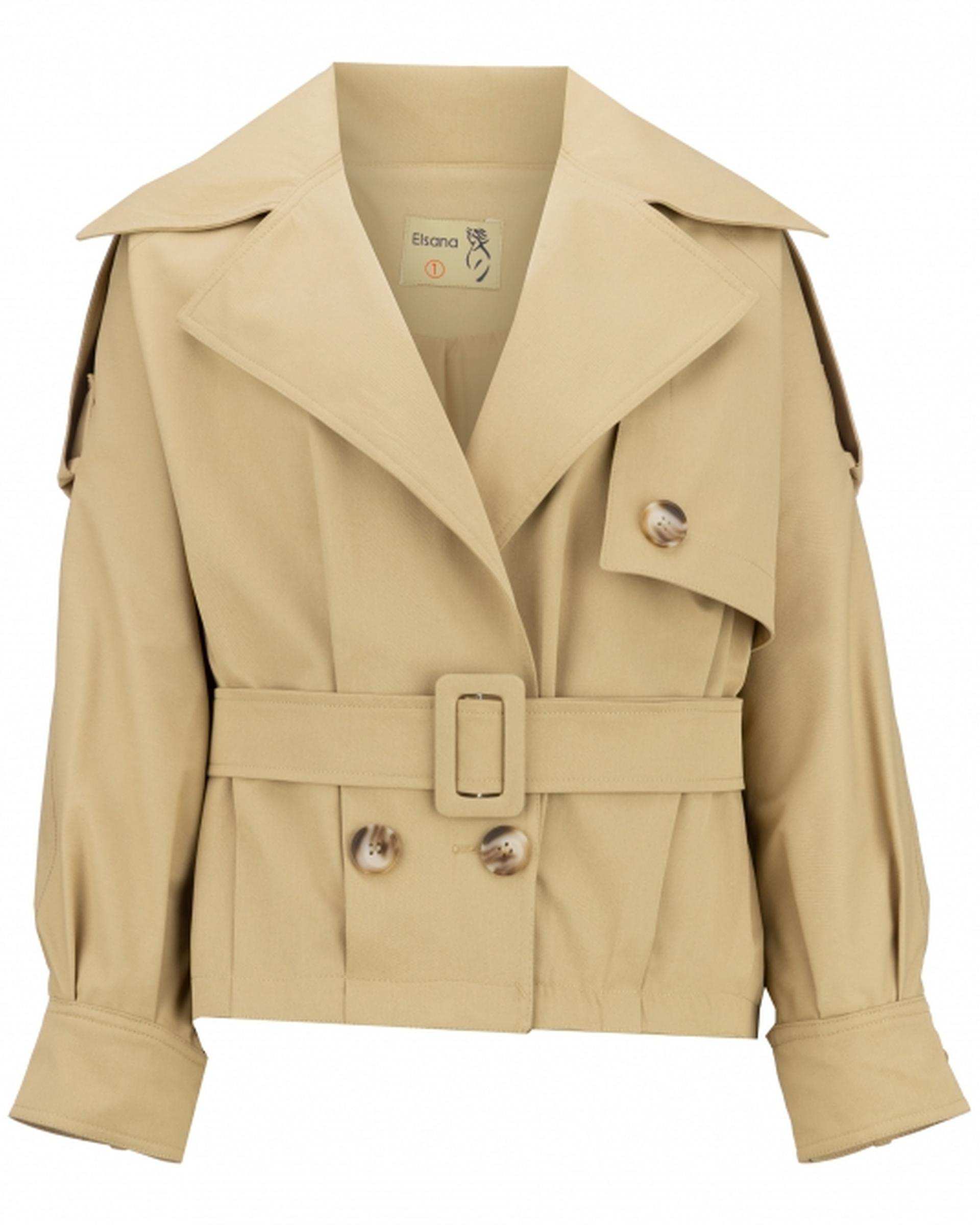 بامبر جکت زنانه کتان زارا کرم السانا Elsana مدل یوتاب کد 2376