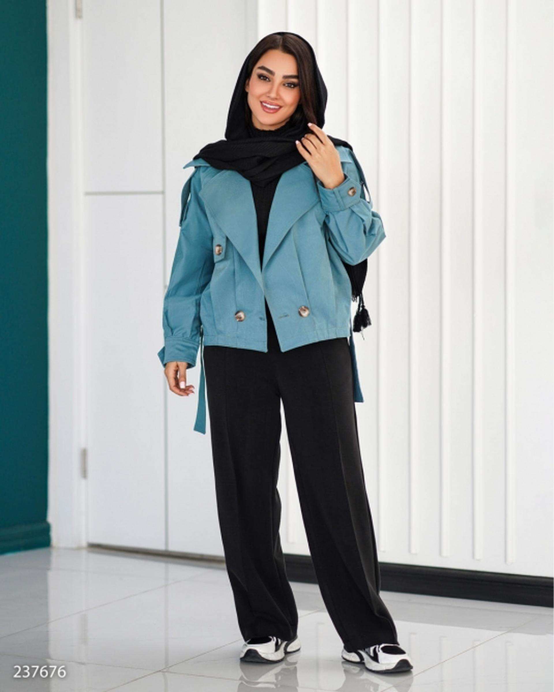 بامبر جکت زنانه کتان زارا سبز دریایی السانا Elsana مدل یوتاب کد 2376