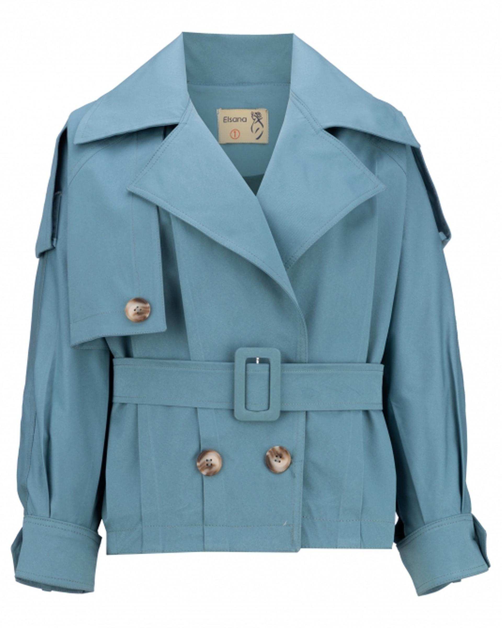 بامبر جکت زنانه کتان زارا سبز دریایی السانا Elsana مدل یوتاب کد 2376