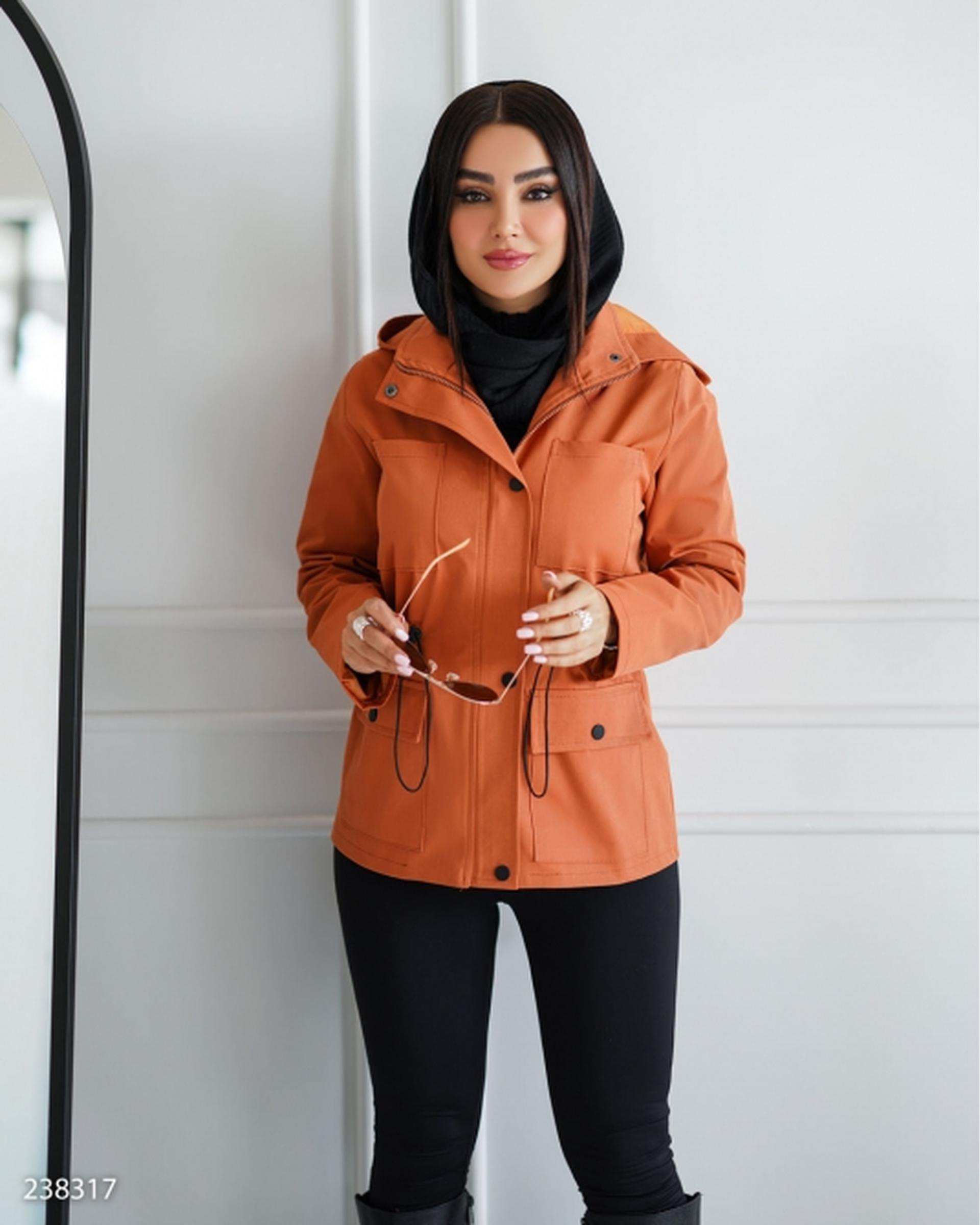 بارانی زنانه کتان آجری السانا Elsana مدل نازشید کد 2383