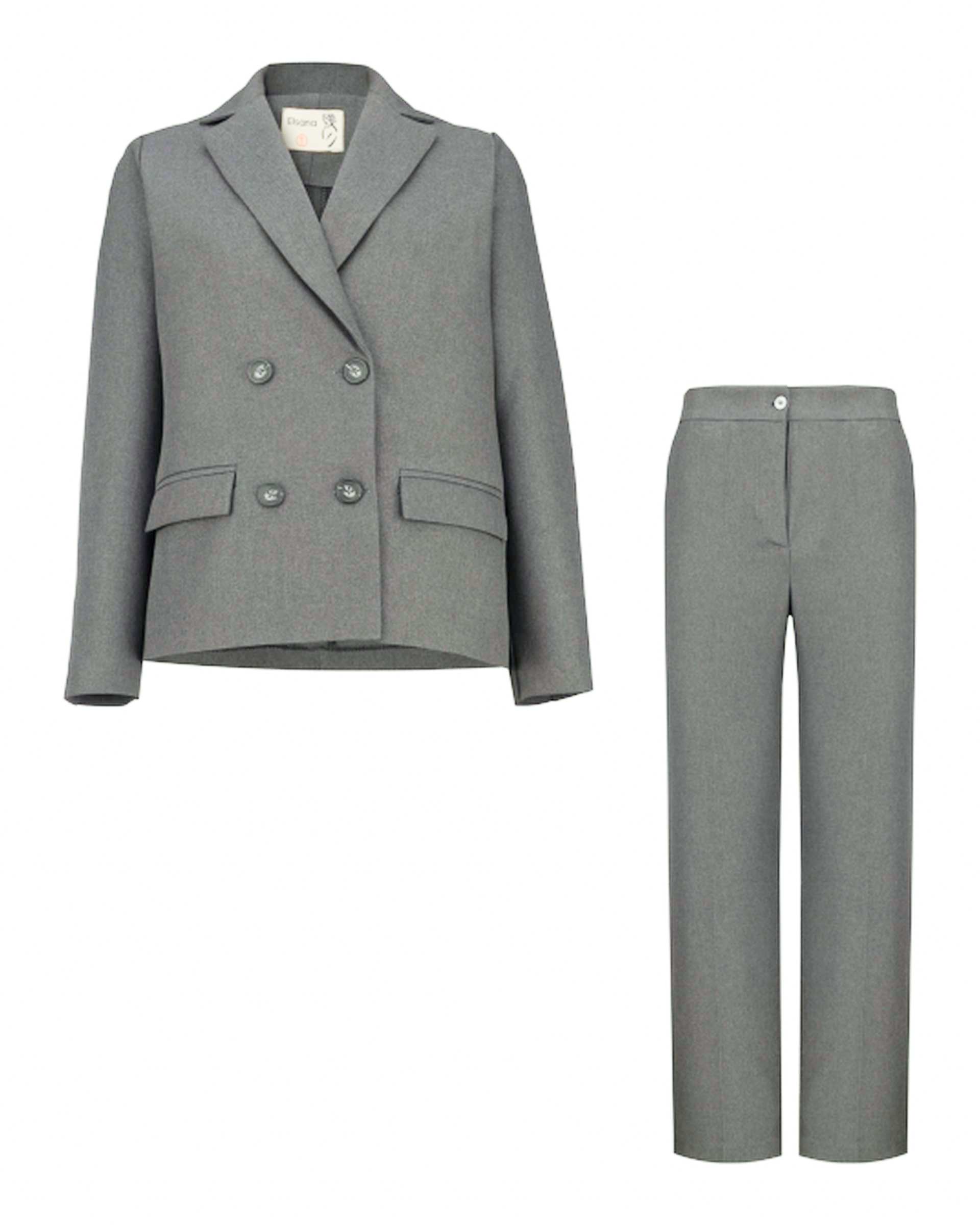 ست کت و شلوار زنانه طوسی السانا Elsana مدل روژدا کد 2393