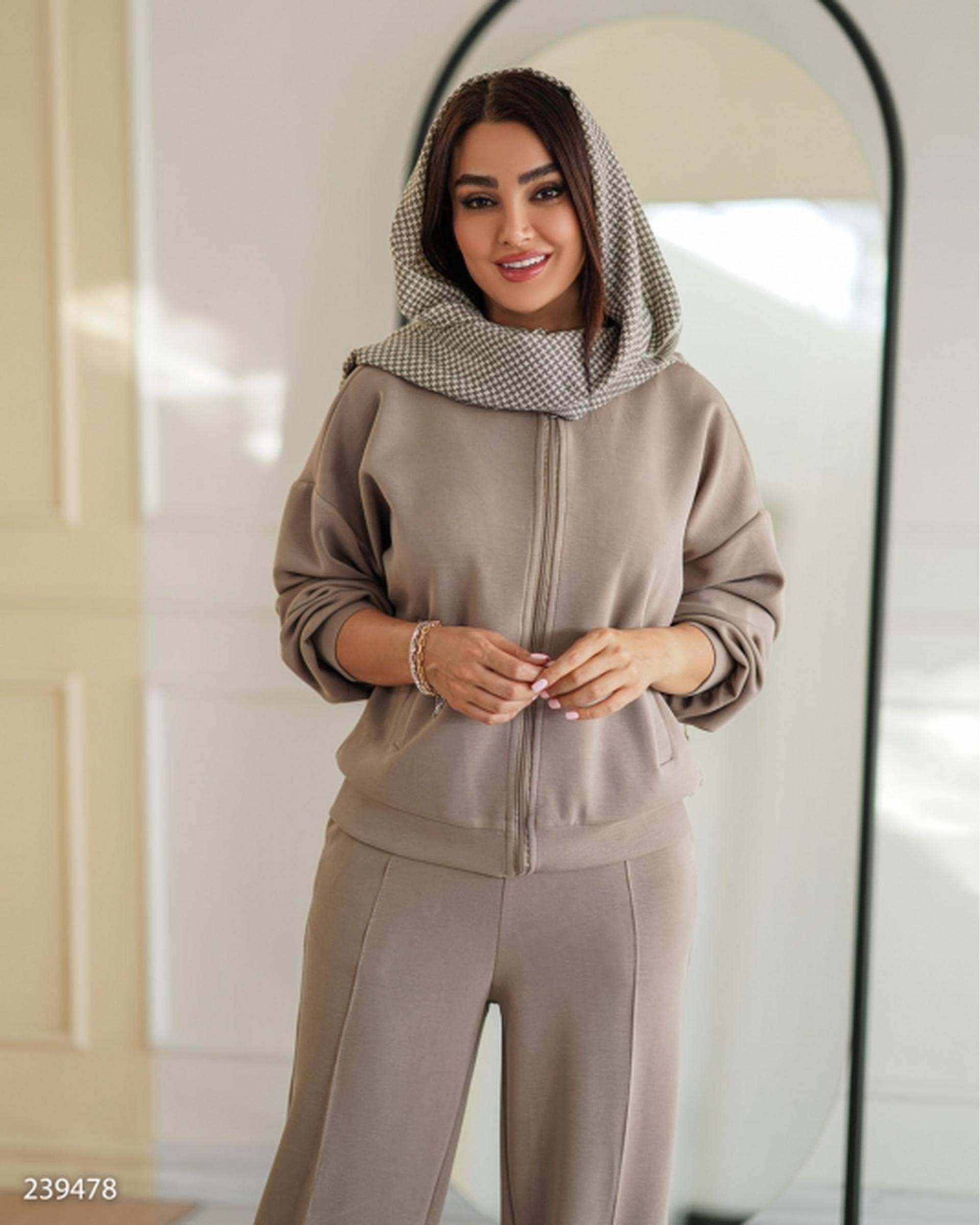 ست سویشرت و شلوار زنانه اویشو خاکی السانا Elsana مدل روهان کد 2394