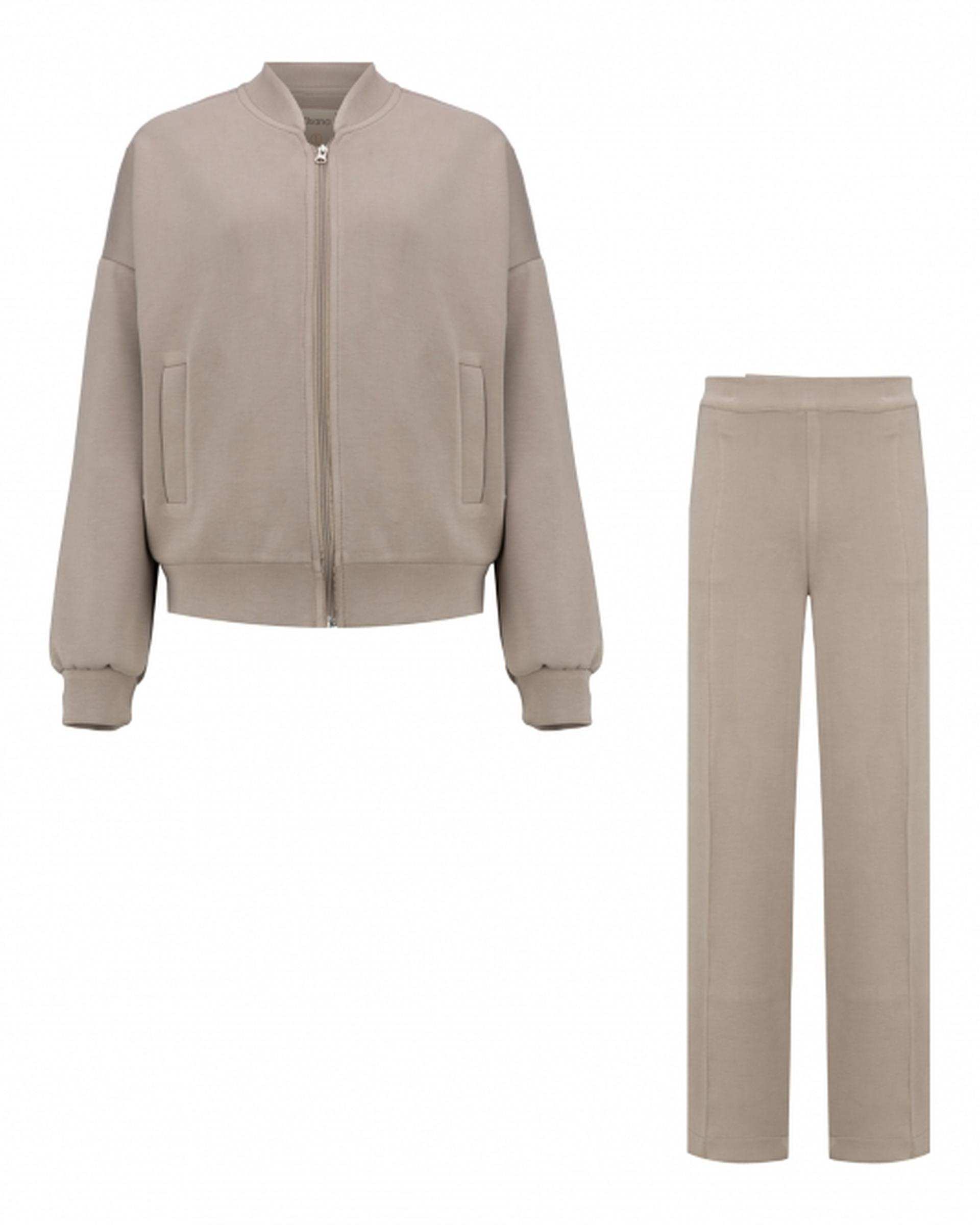 ست سویشرت و شلوار زنانه اویشو خاکی السانا Elsana مدل روهان کد 2394