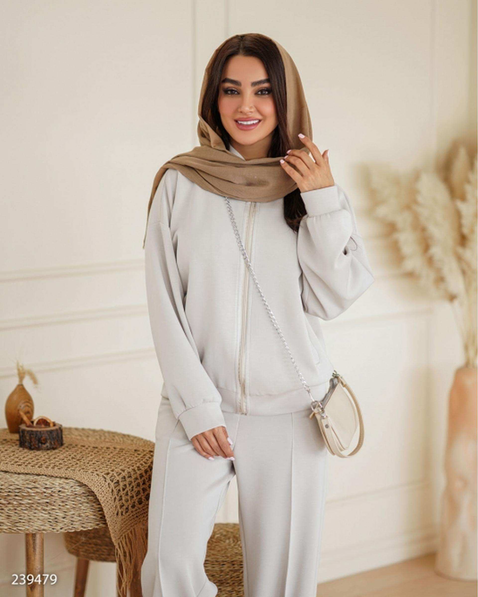 ست سویشرت و شلوار زنانه اویشو استخوانی السانا Elsana مدل روهان کد 2394