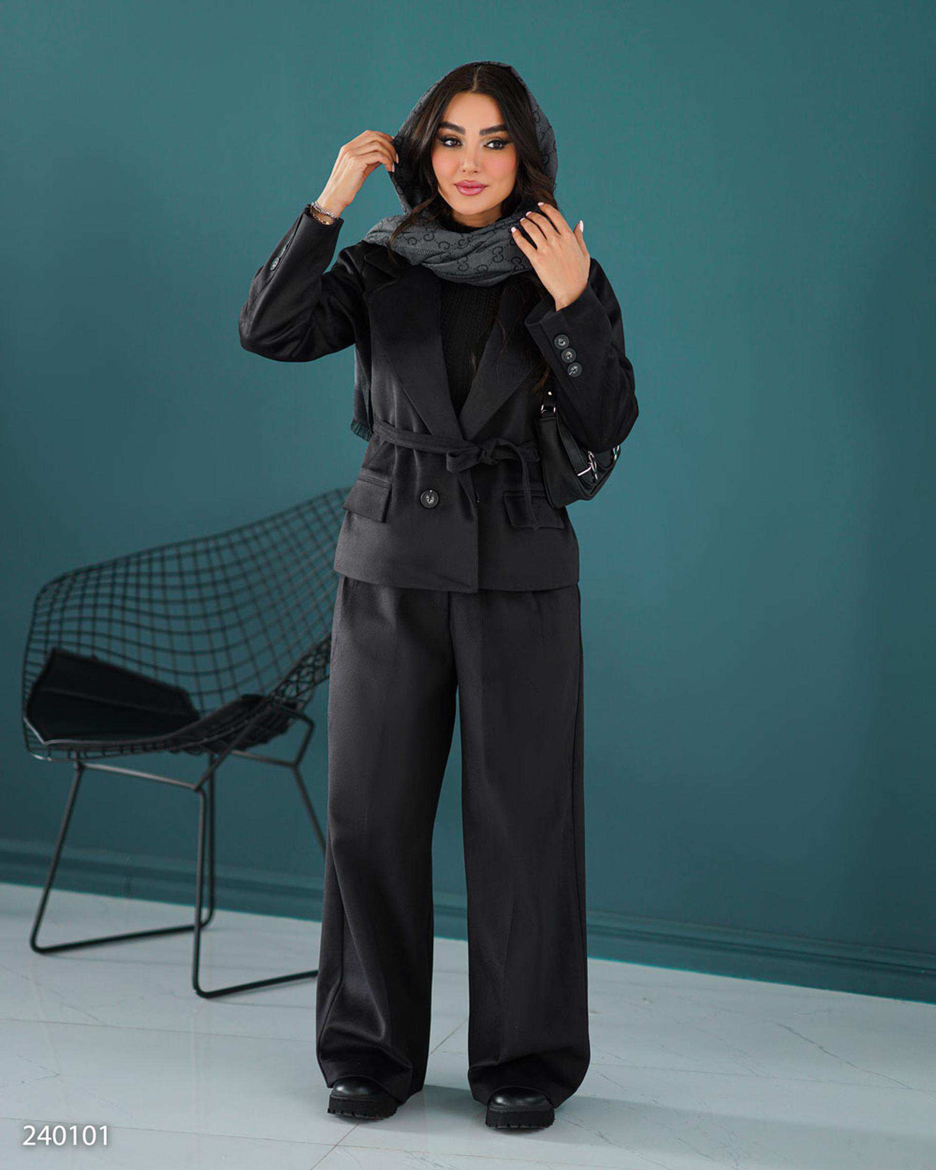 ست کت و شلوار زنانه فوتر مشکی السانا Elsana مدل شادمهر کد 2401
