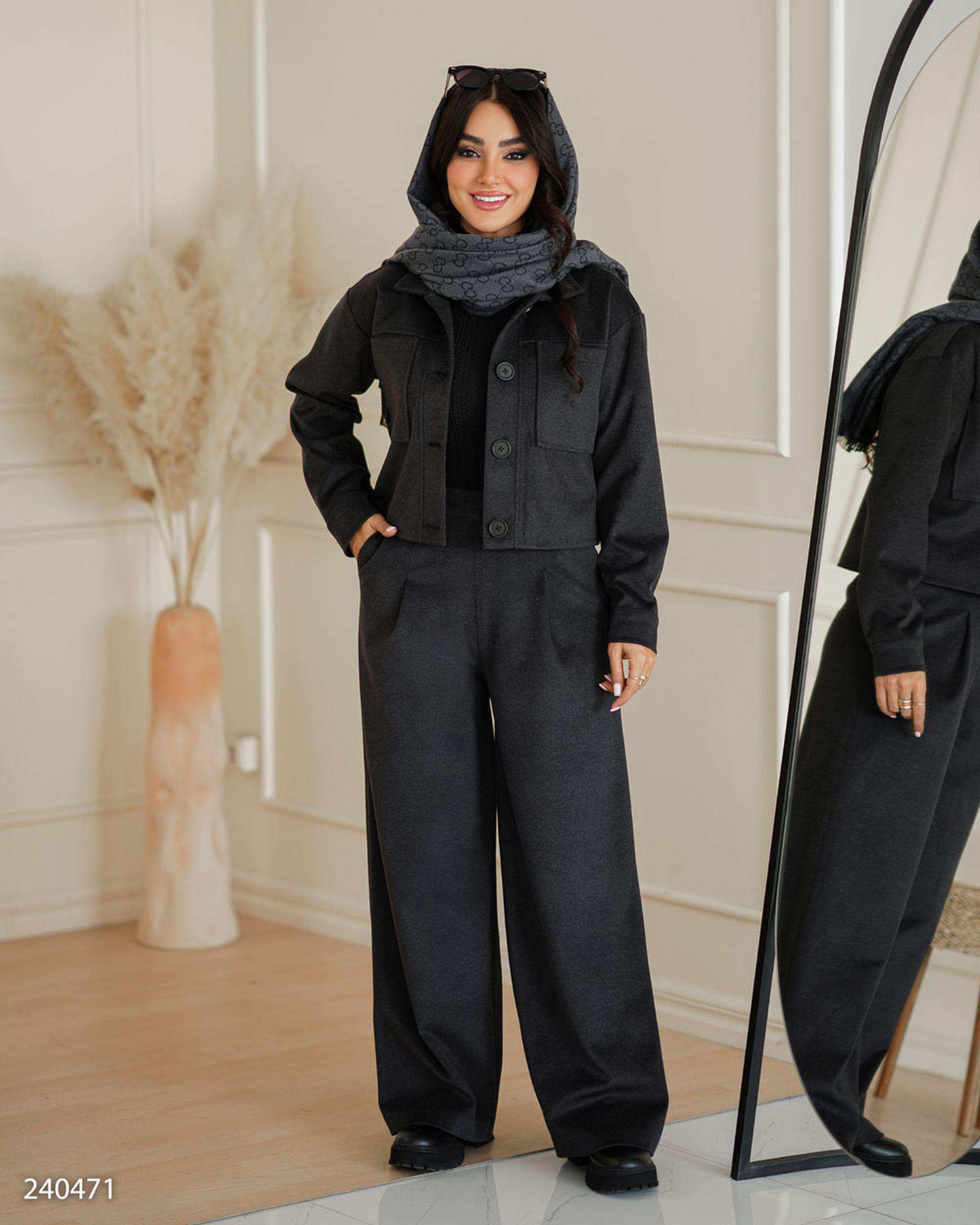 کت کراپ زنانه فوتر جیر مشکی السانا Elsana مدل آرتاش کد 2404