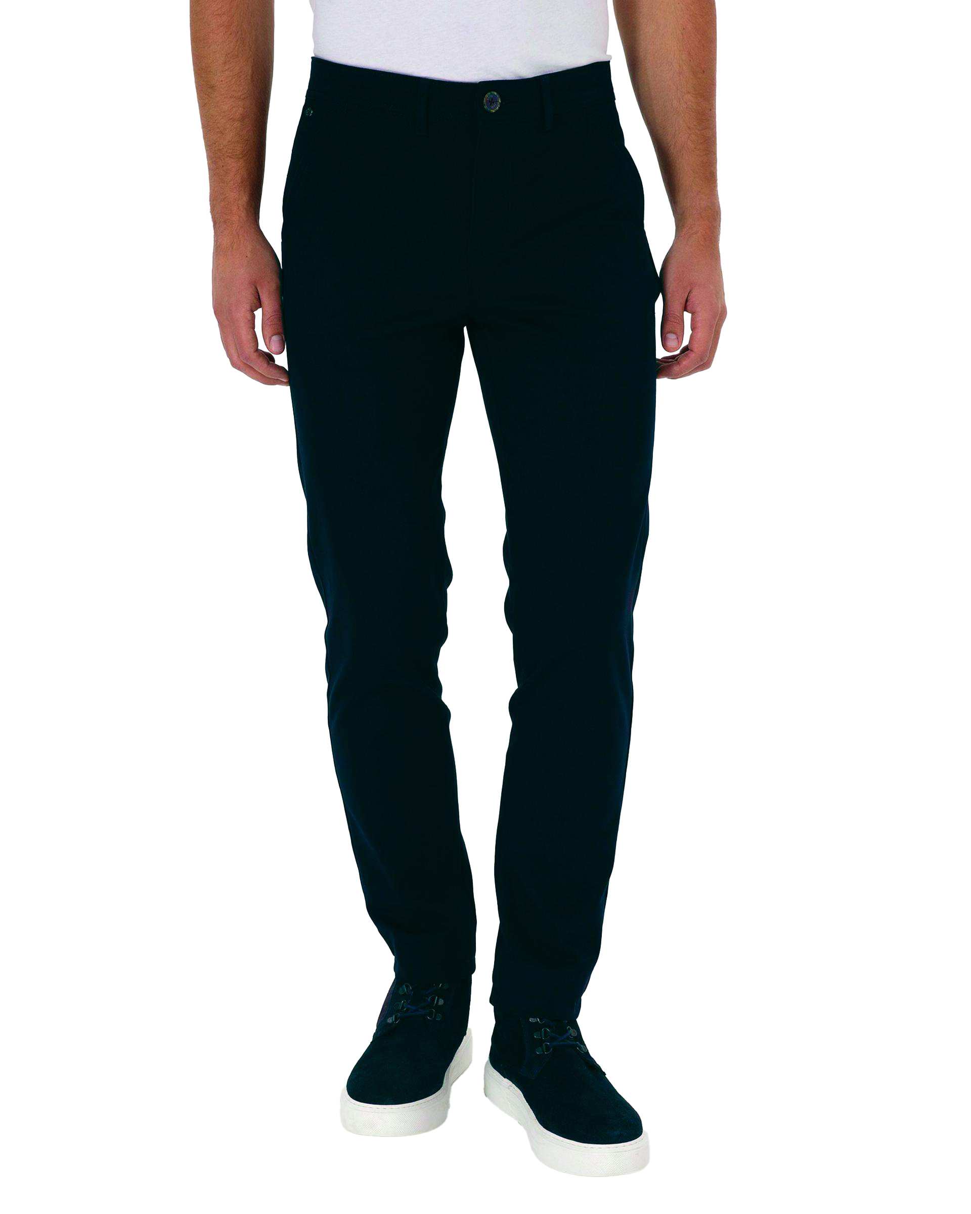 شلوار کتان مردانه راسته سرمه ای دیورسو Diverso طرح POLO کد 4860