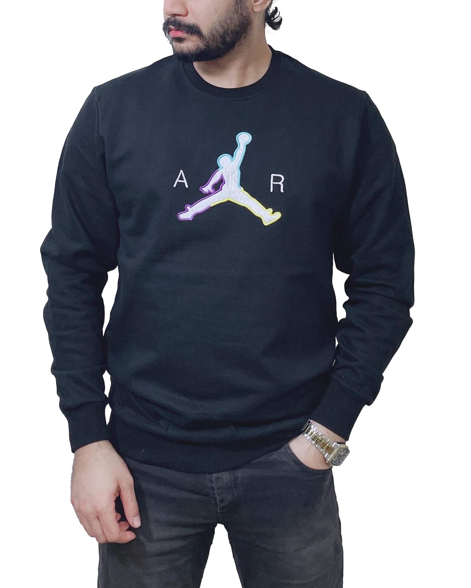 سویشرت مردانه دورس سه نخ مشکی دیورسو Diverso کد 4863