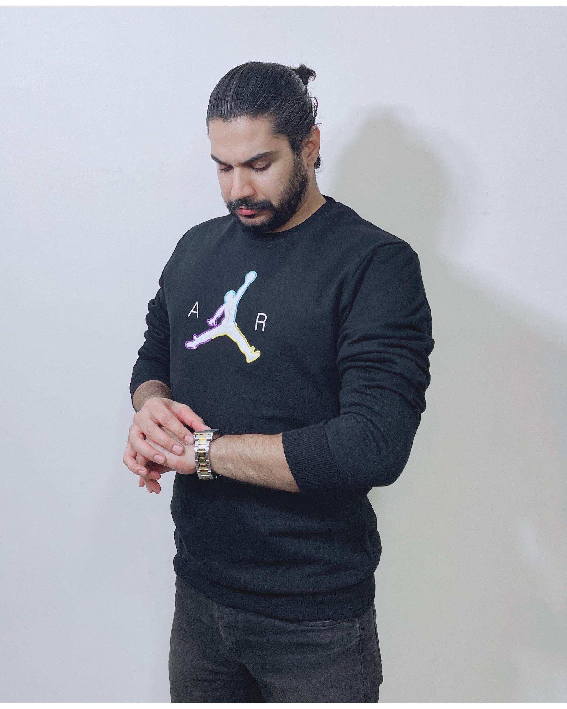 سویشرت مردانه دورس سه نخ مشکی دیورسو Diverso کد 4863