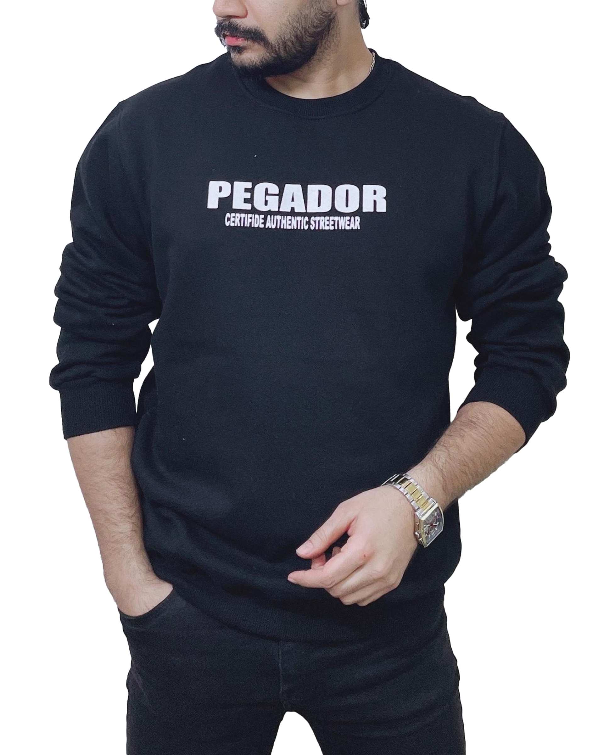 سویشرت مردانه دورس سه نخ مشکی دیورسو Diverso کد 4866