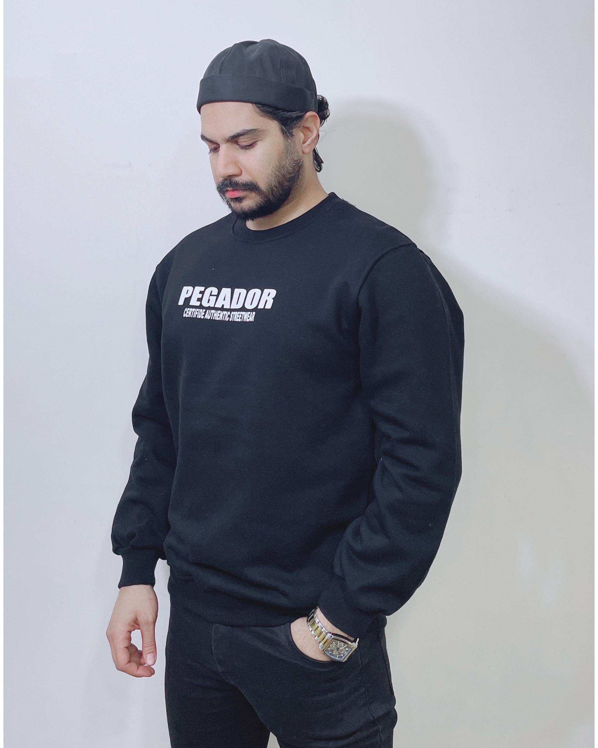 سویشرت مردانه دورس سه نخ مشکی دیورسو Diverso کد 4866