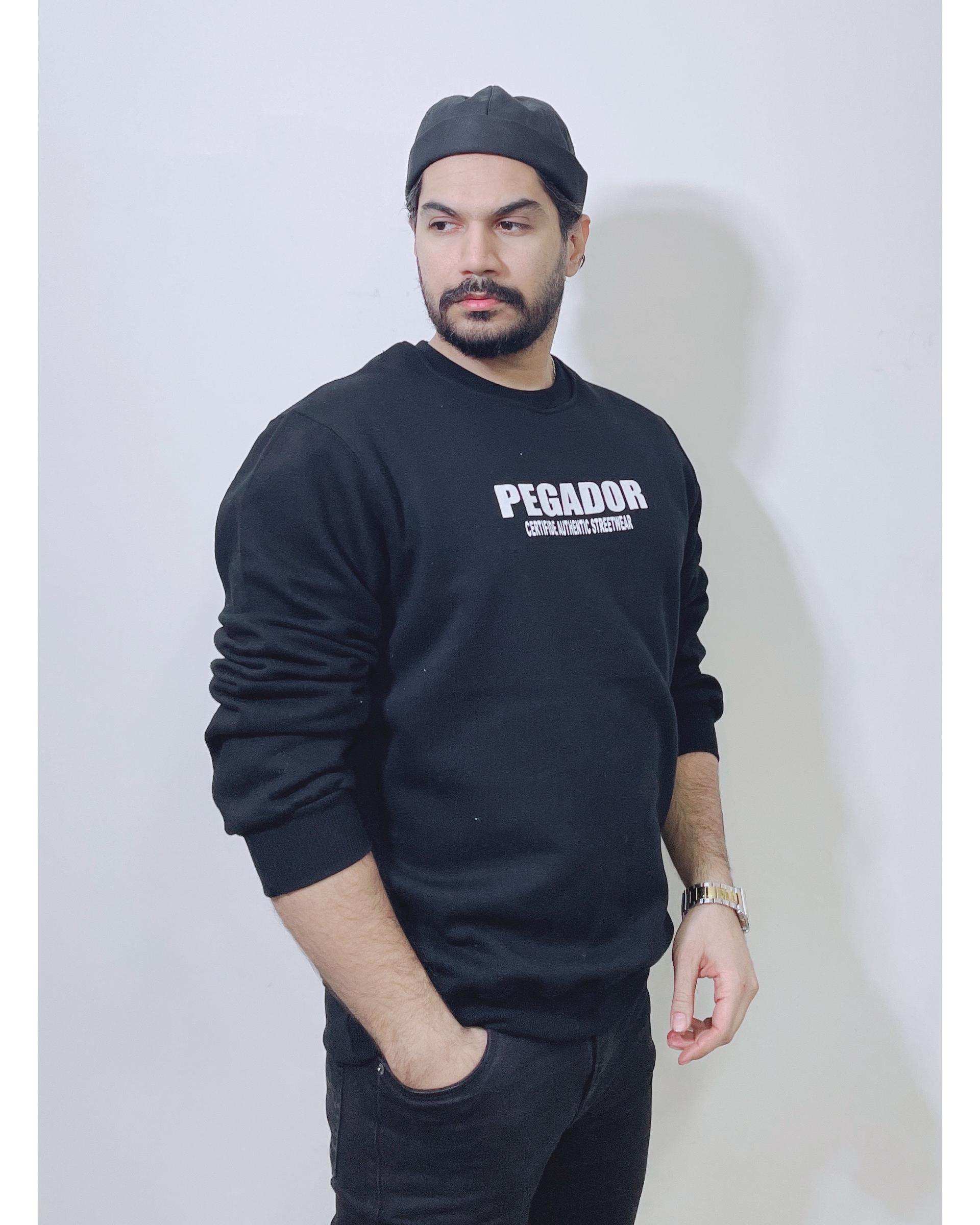 سویشرت مردانه دورس سه نخ مشکی دیورسو Diverso کد 4866