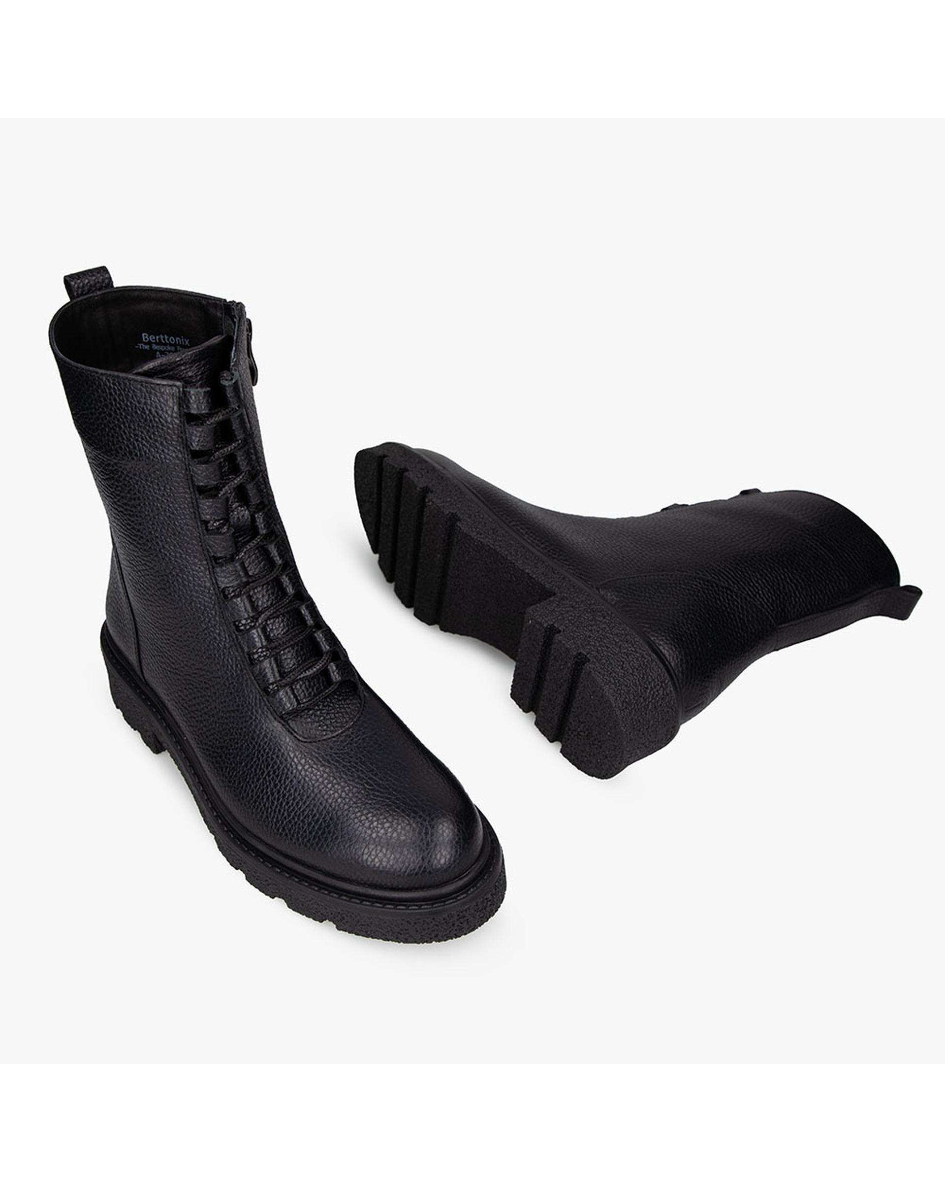 بوت چرم زنانه طبی مشکی برتونیکس Berttonix کد A-3020
