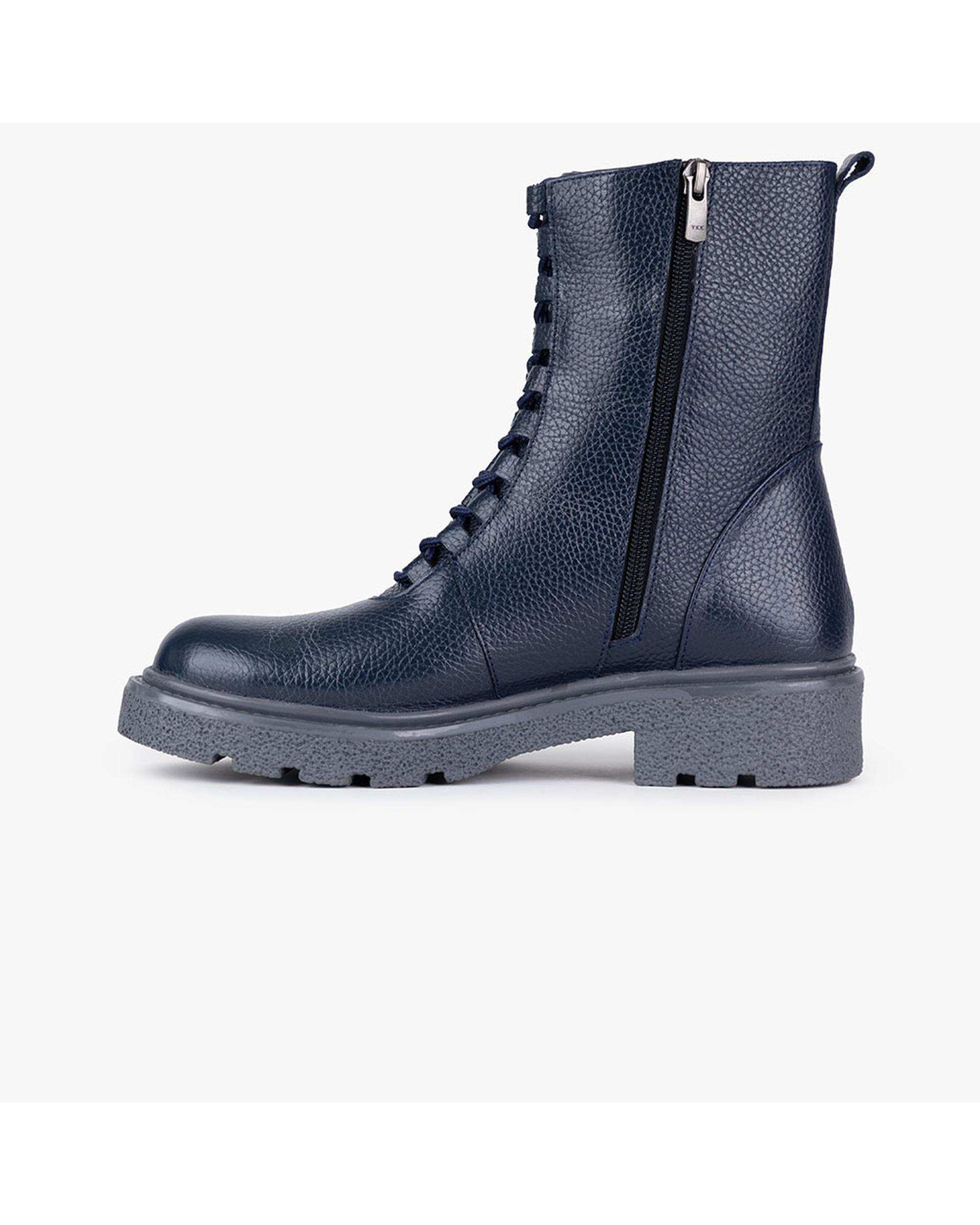 بوت چرم زنانه طبی سرمه ای برتونیکس Berttonix کد A-3020