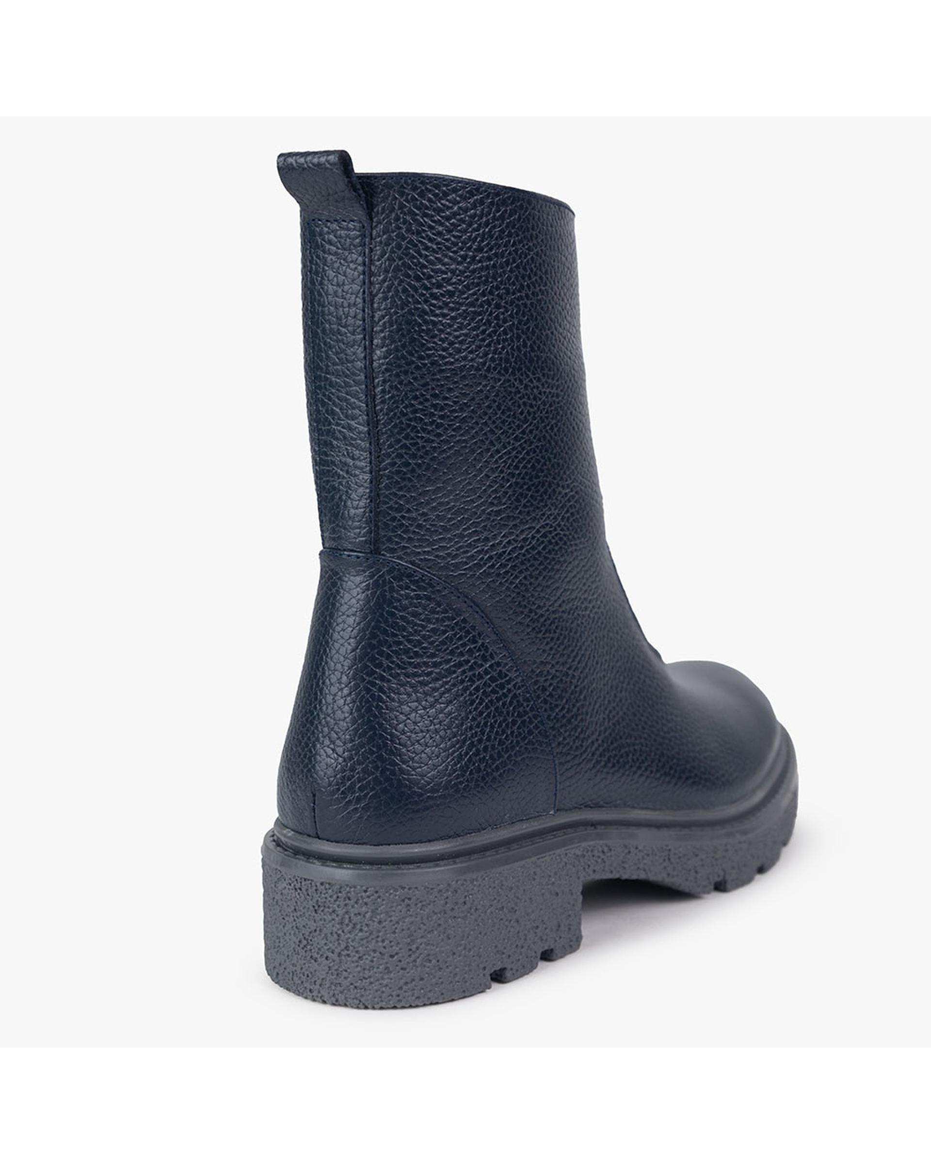 بوت چرم زنانه طبی سرمه ای برتونیکس Berttonix کد A-3020