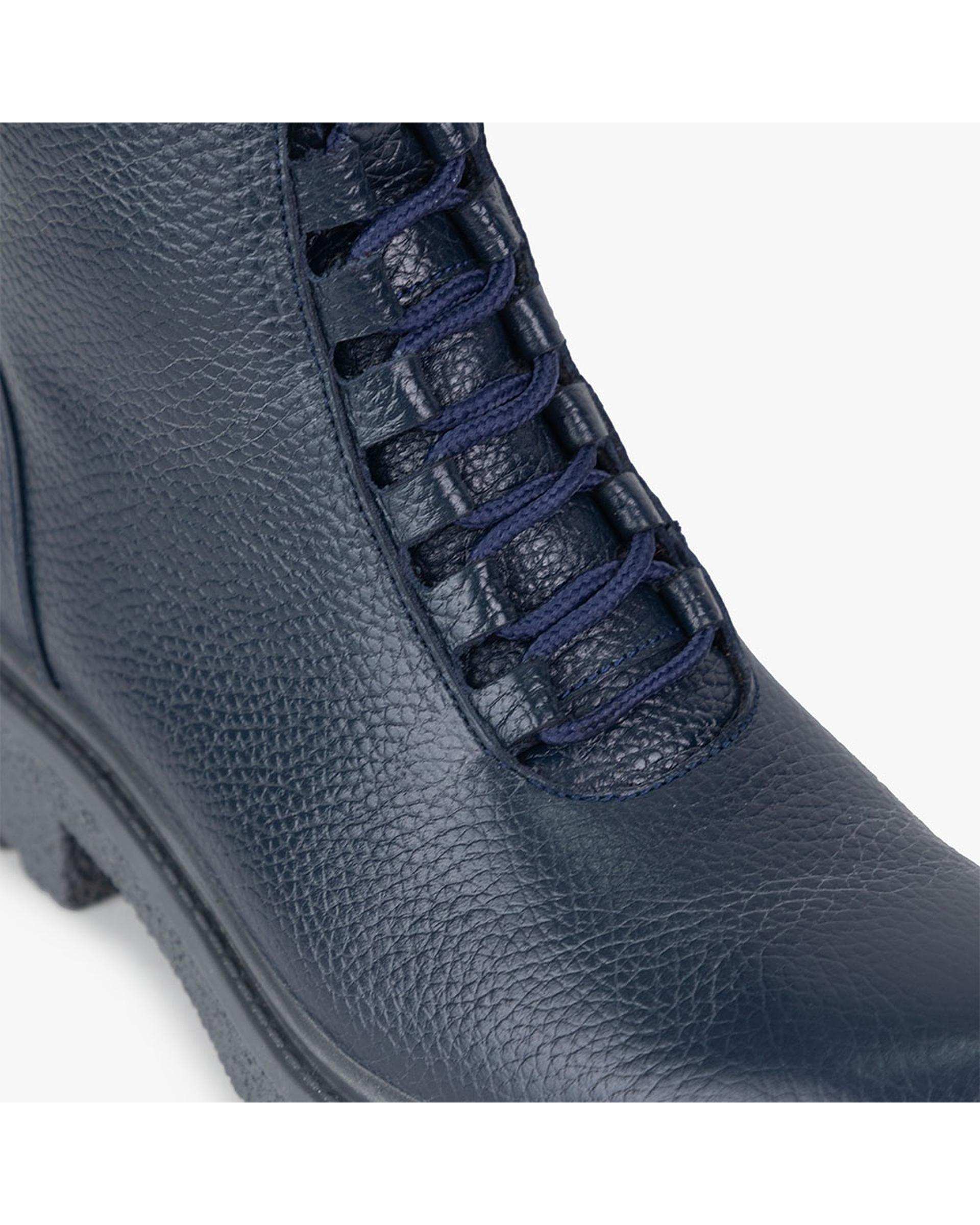 بوت چرم زنانه طبی سرمه ای برتونیکس Berttonix کد A-3020