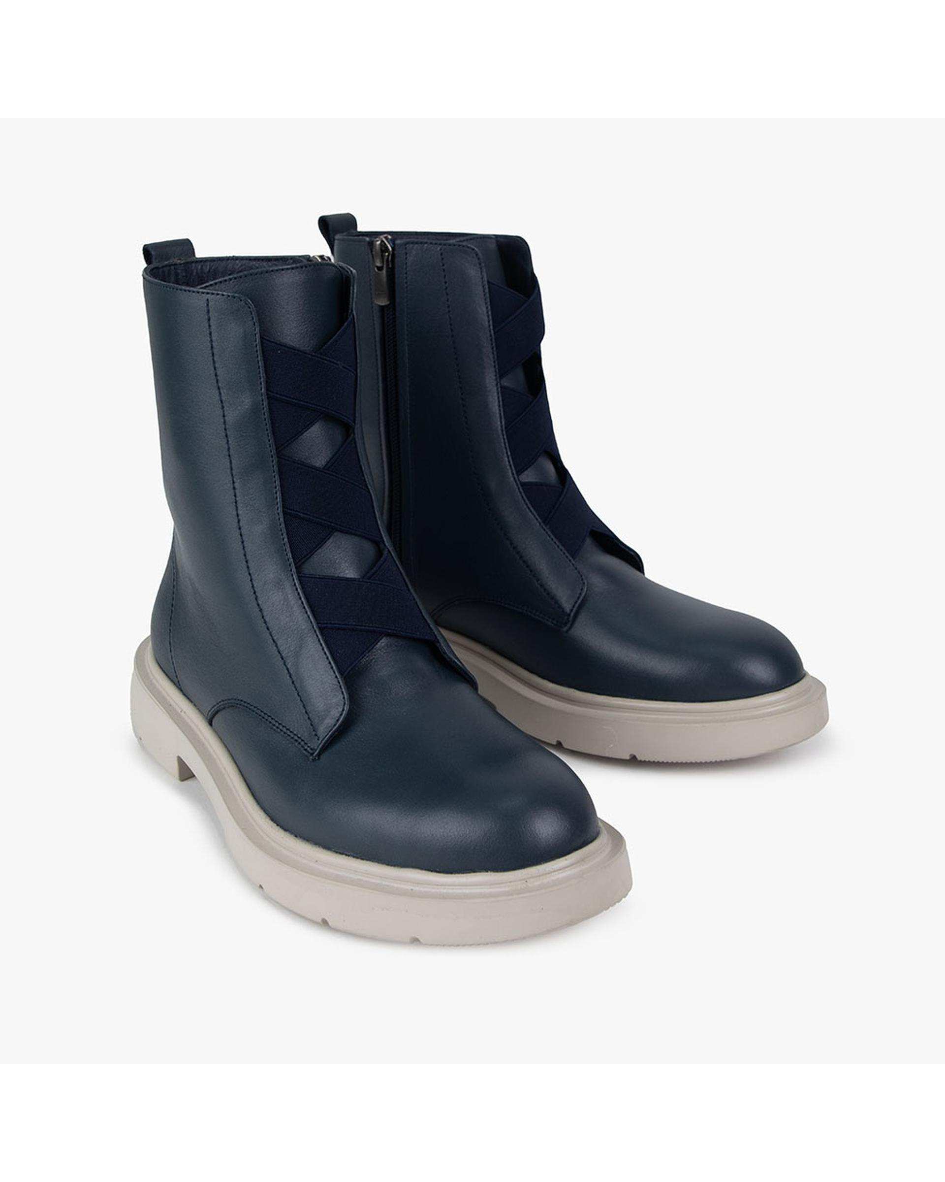 بوت چرم زنانه طبی سرمه ای برتونیکس Berttonix کد 3030