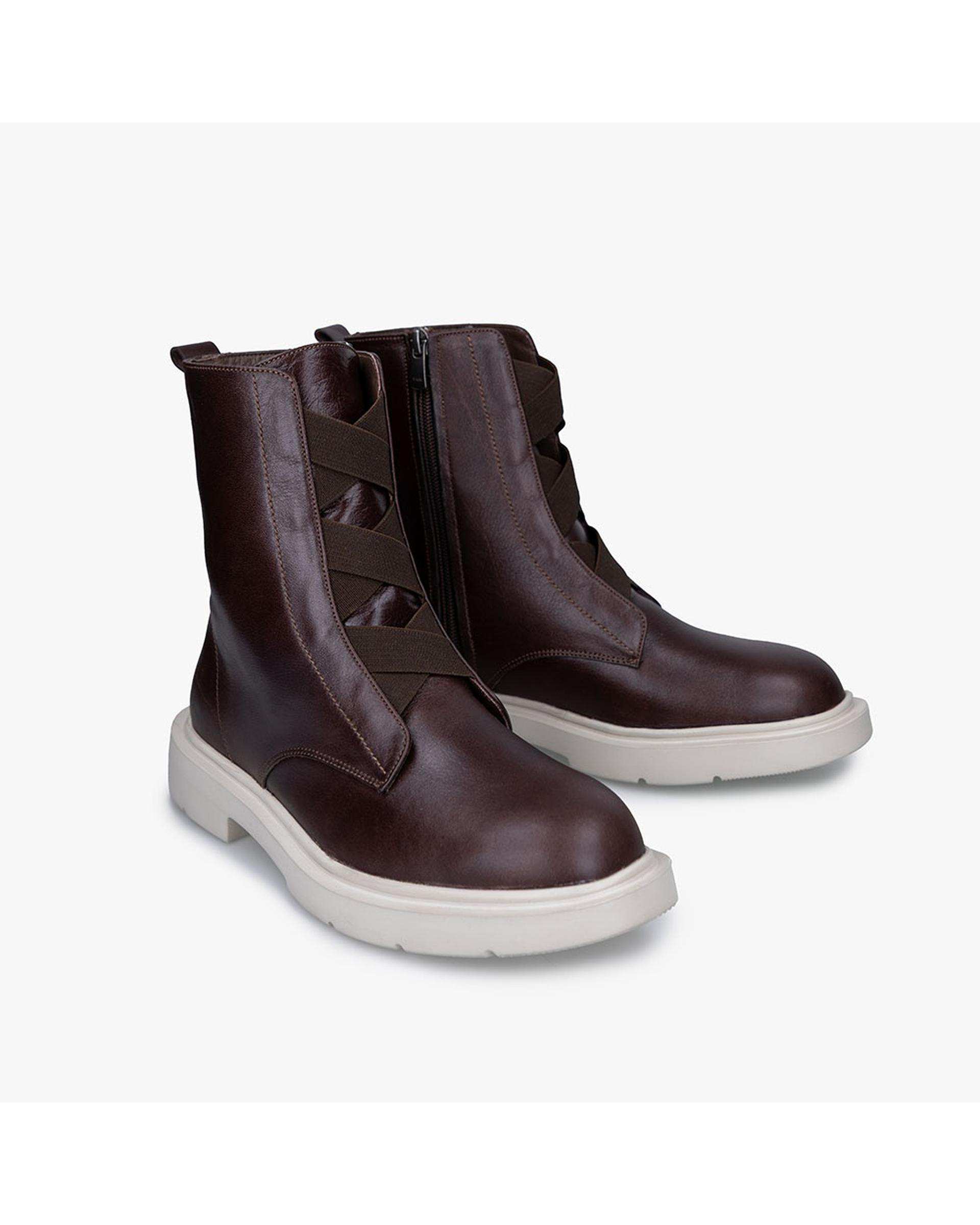 بوت چرم زنانه طبی قهوه ای برتونیکس Berttonix کد 3030