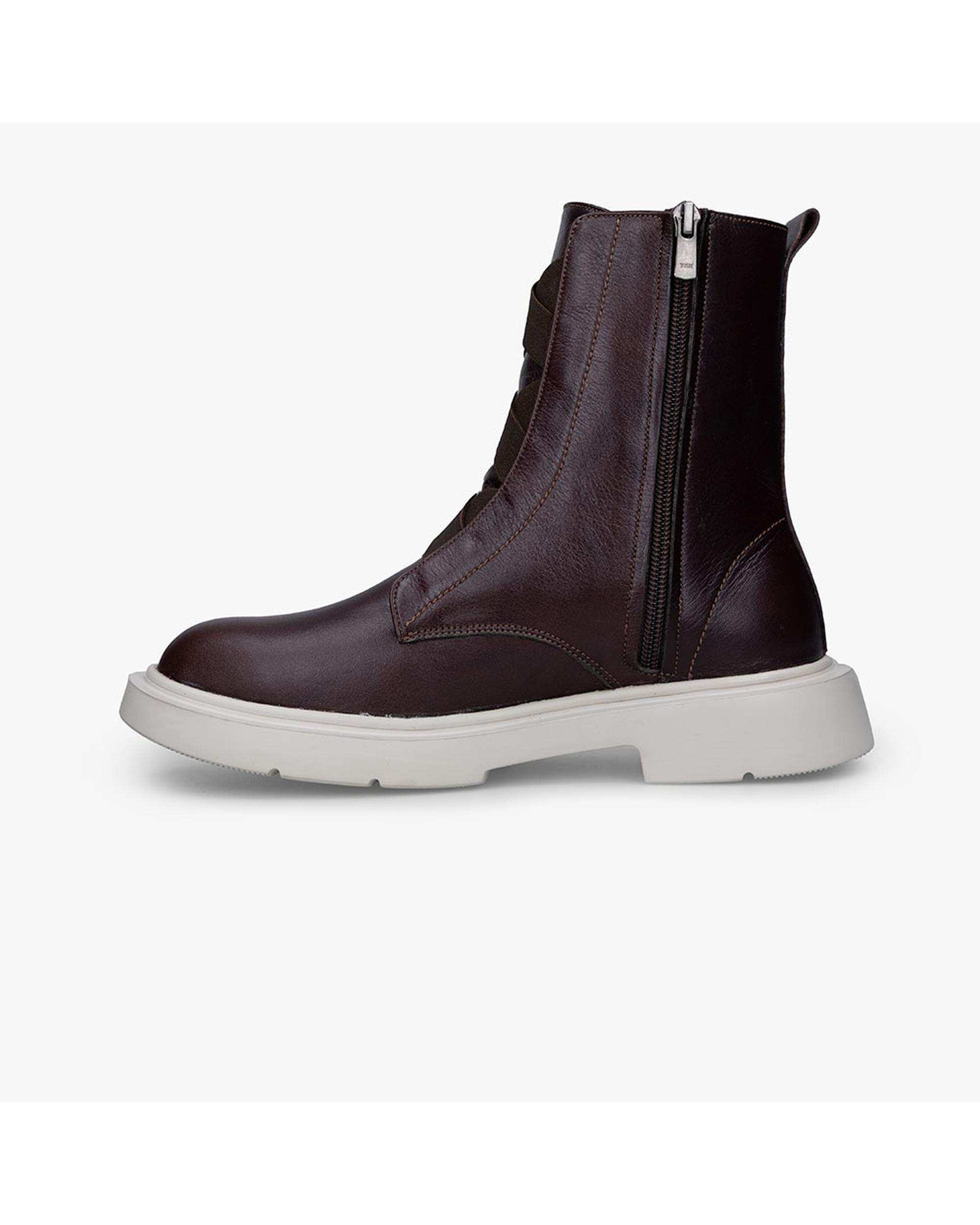 بوت چرم زنانه طبی قهوه ای برتونیکس Berttonix کد 3030