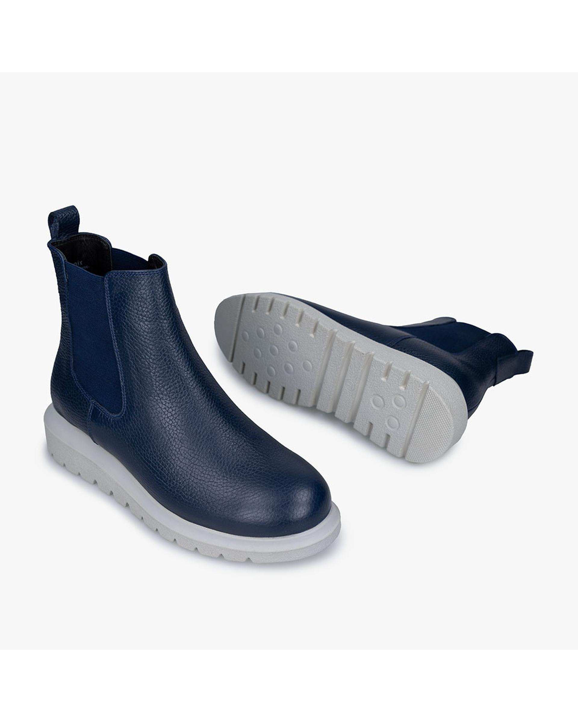 بوت چرم زنانه طبی سرمه ای برتونیکس Berttonix کد A-4029