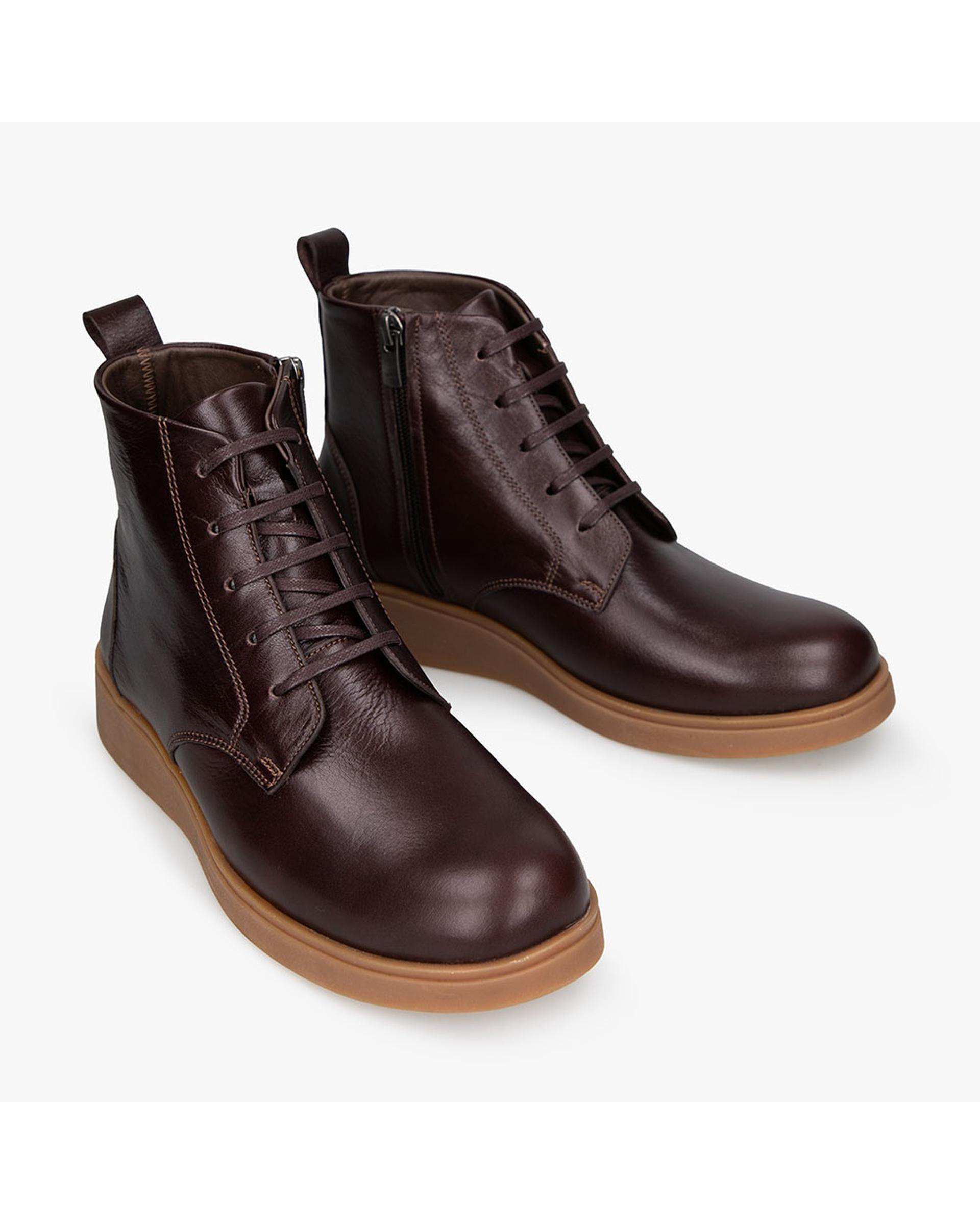 بوت چرم زنانه طبی قهوه ای برتونیکس Berttonix کد 2466