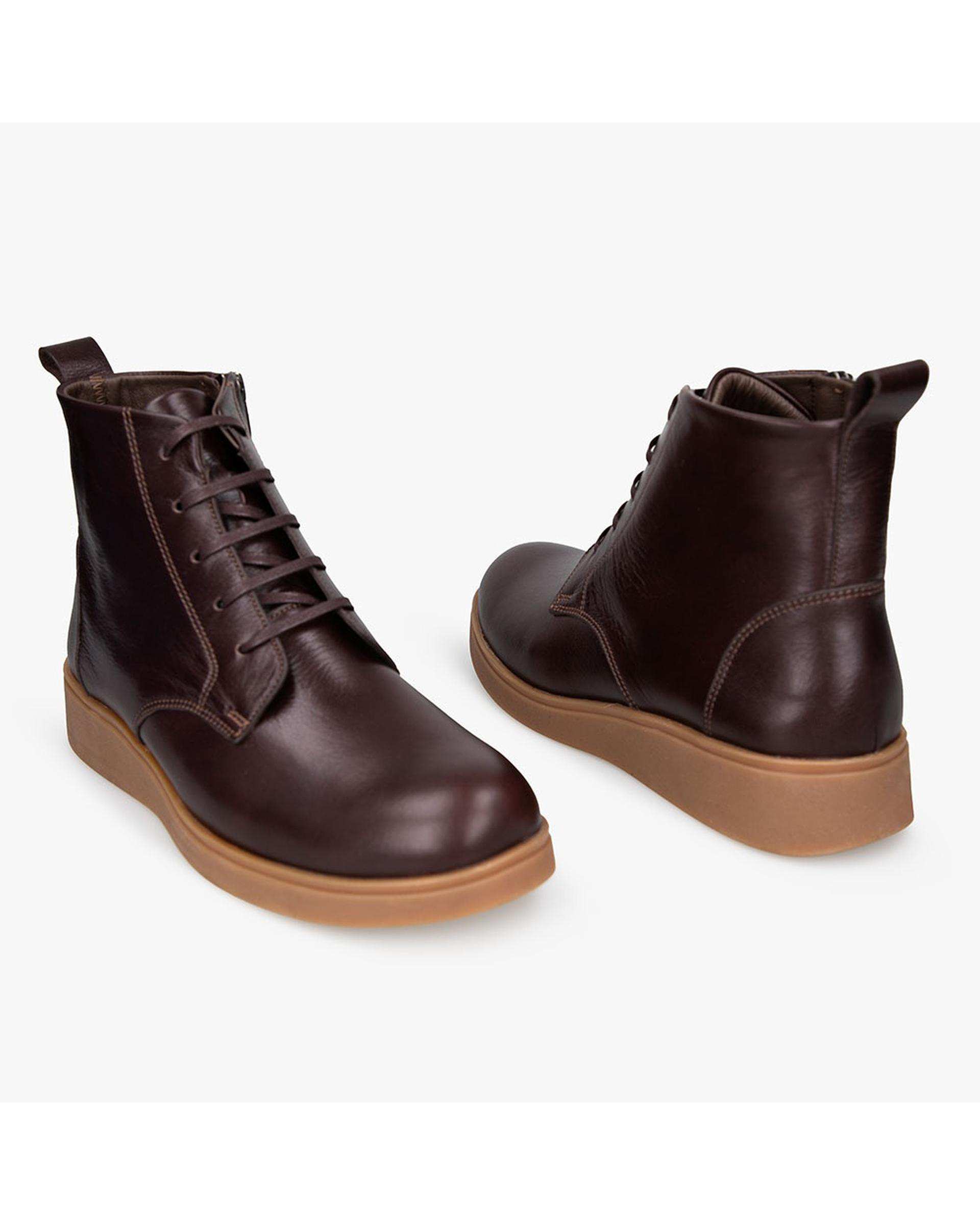 بوت چرم زنانه طبی قهوه ای برتونیکس Berttonix کد 2466