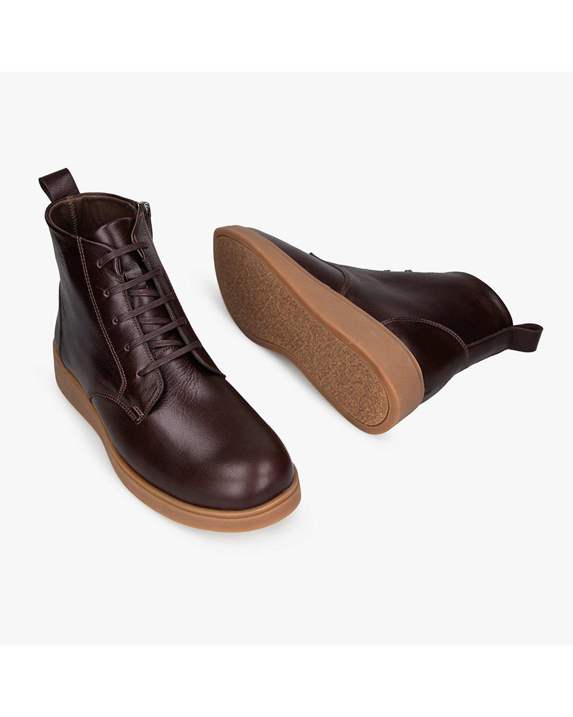 بوت چرم زنانه طبی قهوه ای برتونیکس Berttonix کد 2466