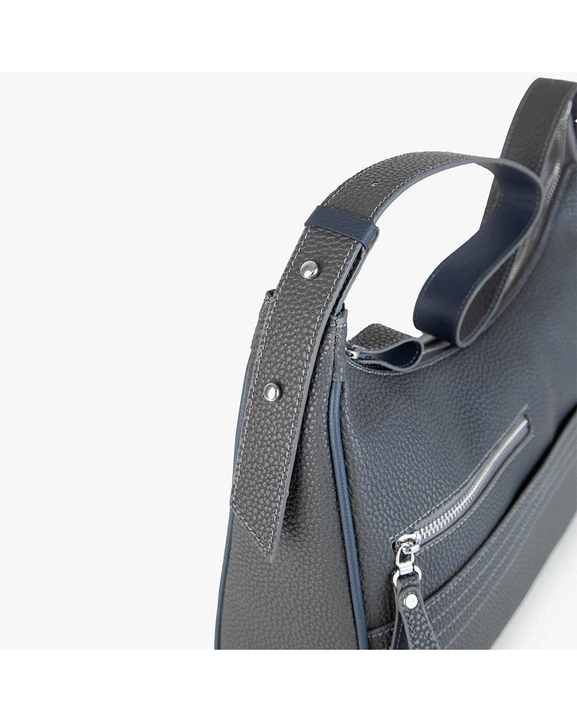 کیف دوشی چرم زنانه طوسی برتونیکس Berttonix مدل سوپر پیو کد 2121