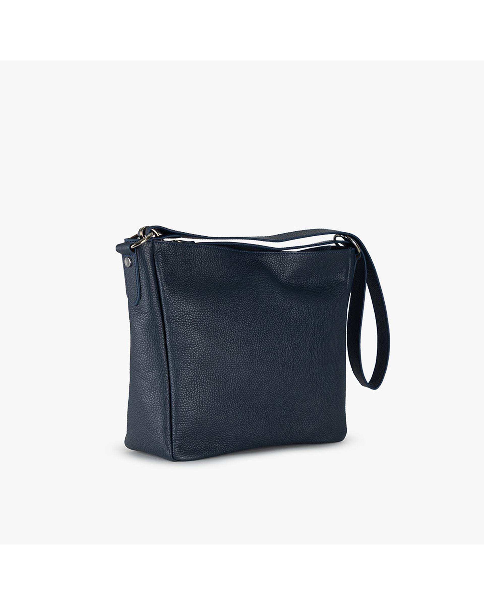 کیف دوشی چرم زنانه سرمه ای برتونیکس Berttonix کد 4044