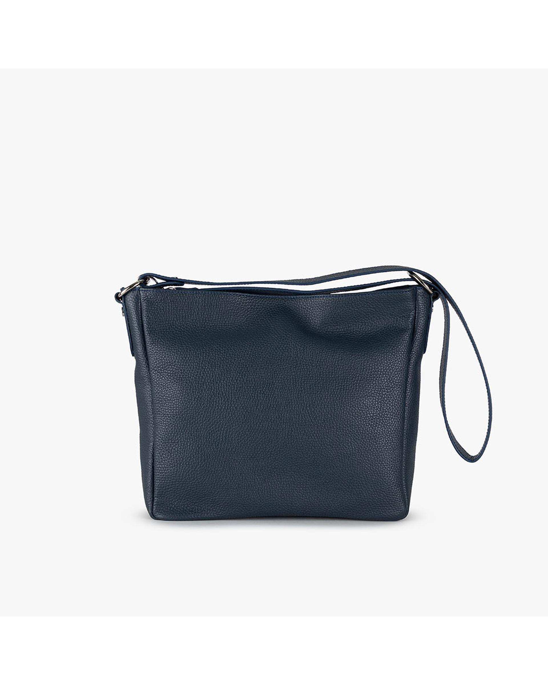 کیف دوشی چرم زنانه سرمه ای برتونیکس Berttonix کد 4044