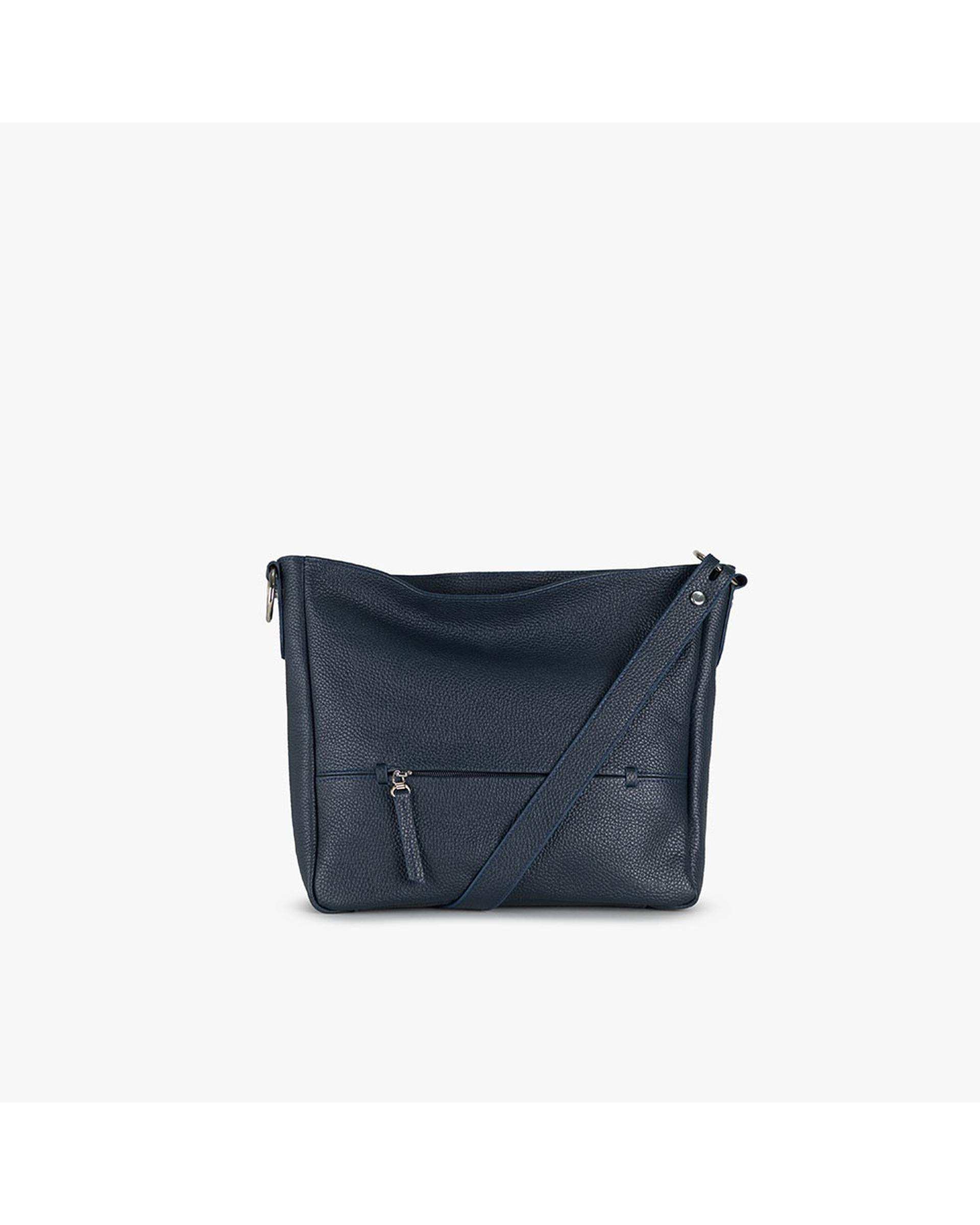 کیف دوشی چرم زنانه سرمه ای برتونیکس Berttonix کد 4045